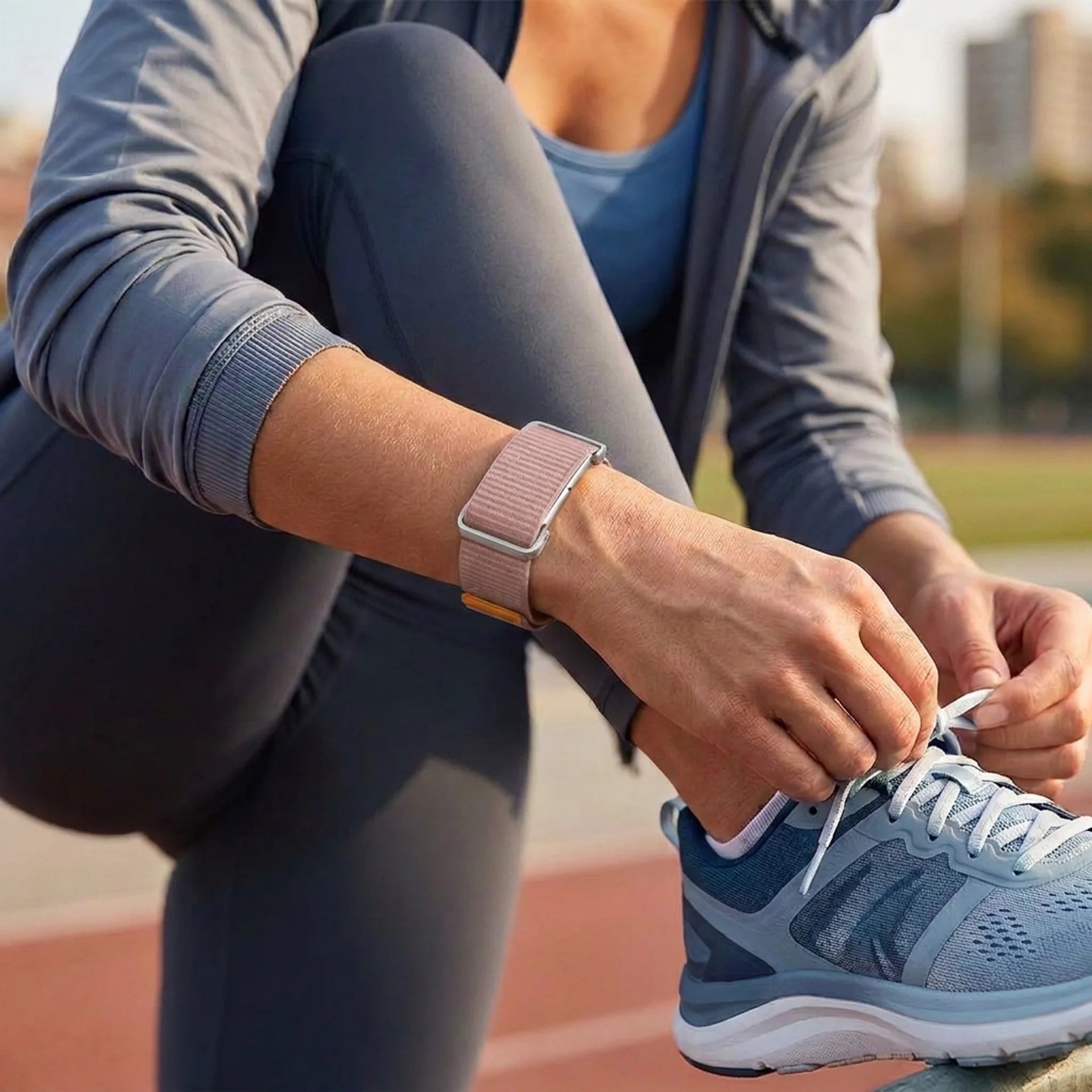Fitbit Air Nylonband mit Rahmen (Hellplum)