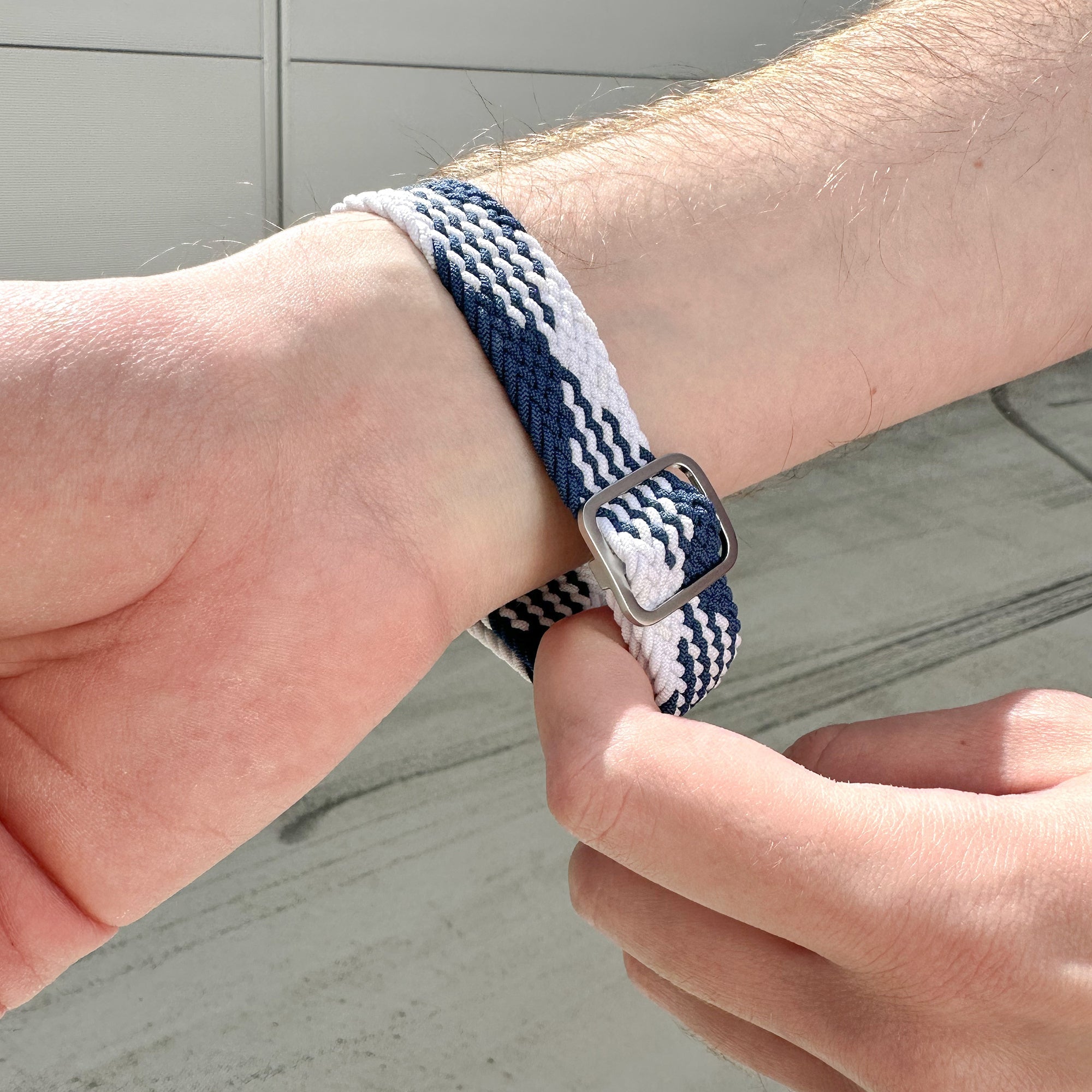 Withings Steel HR - 40mm Verstellbares Geflochtenes Armband (Blau/Weiß)