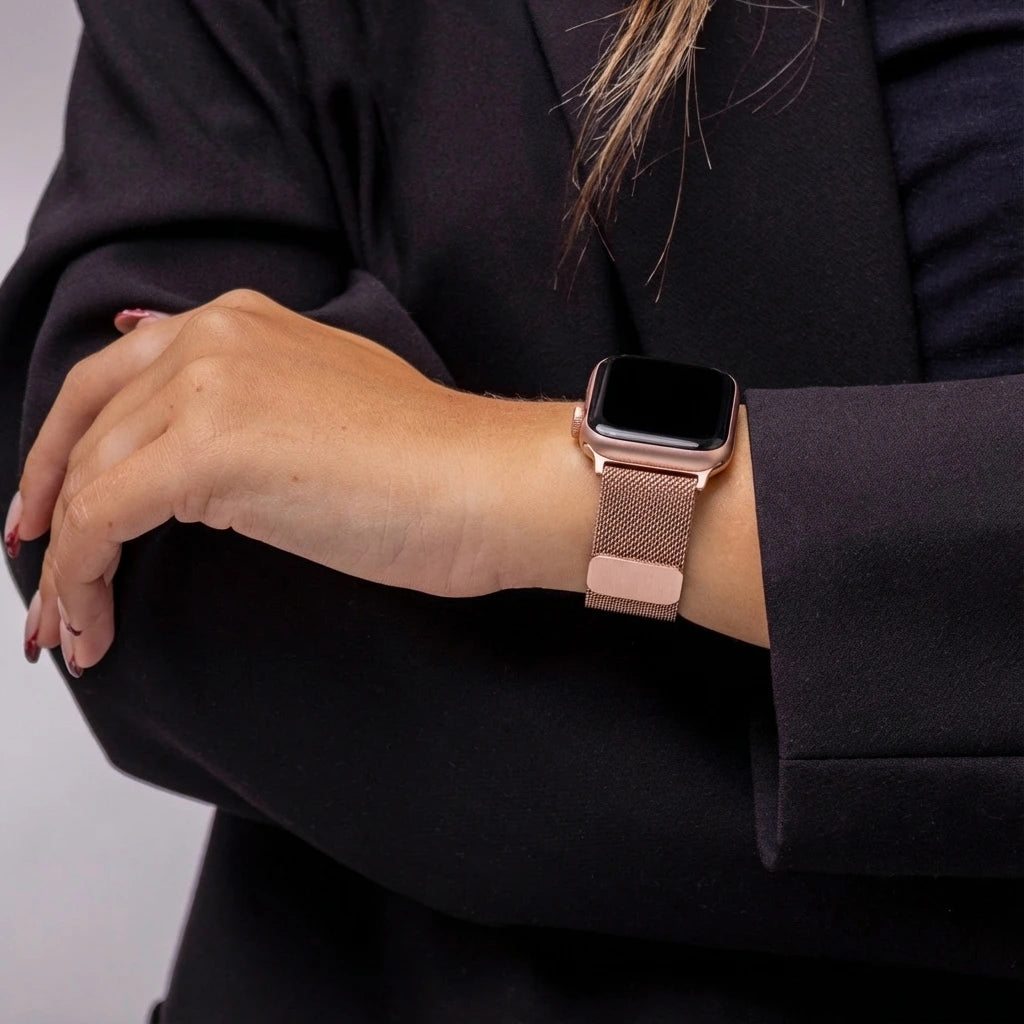 Apple Watch Milanese Strap with Buckle (Rose Pink)