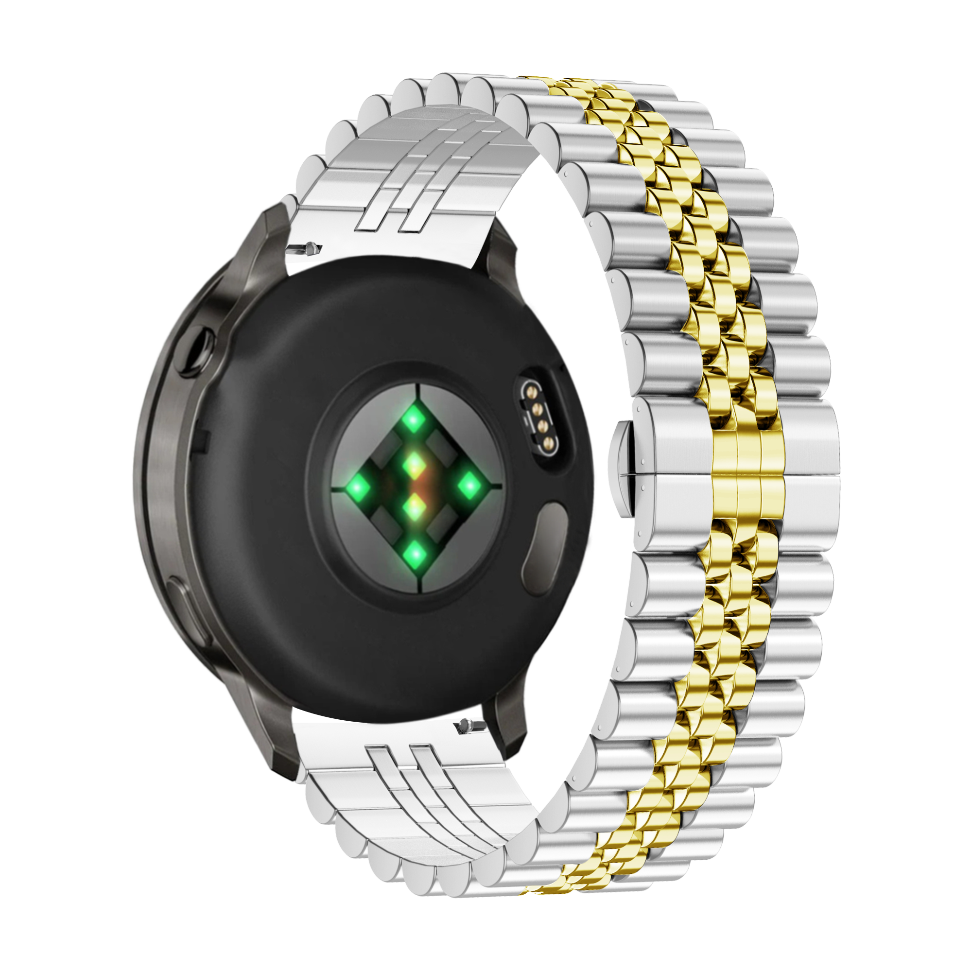 Bandz Garmin Forerunner 255s Stahlarmband 'Jubilee' (Silber/Gold)