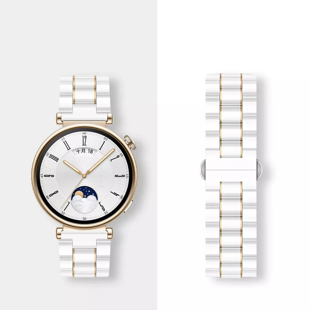 Huawei Watch 5 - 42mm Keramik Armband (Weiß/Gold)