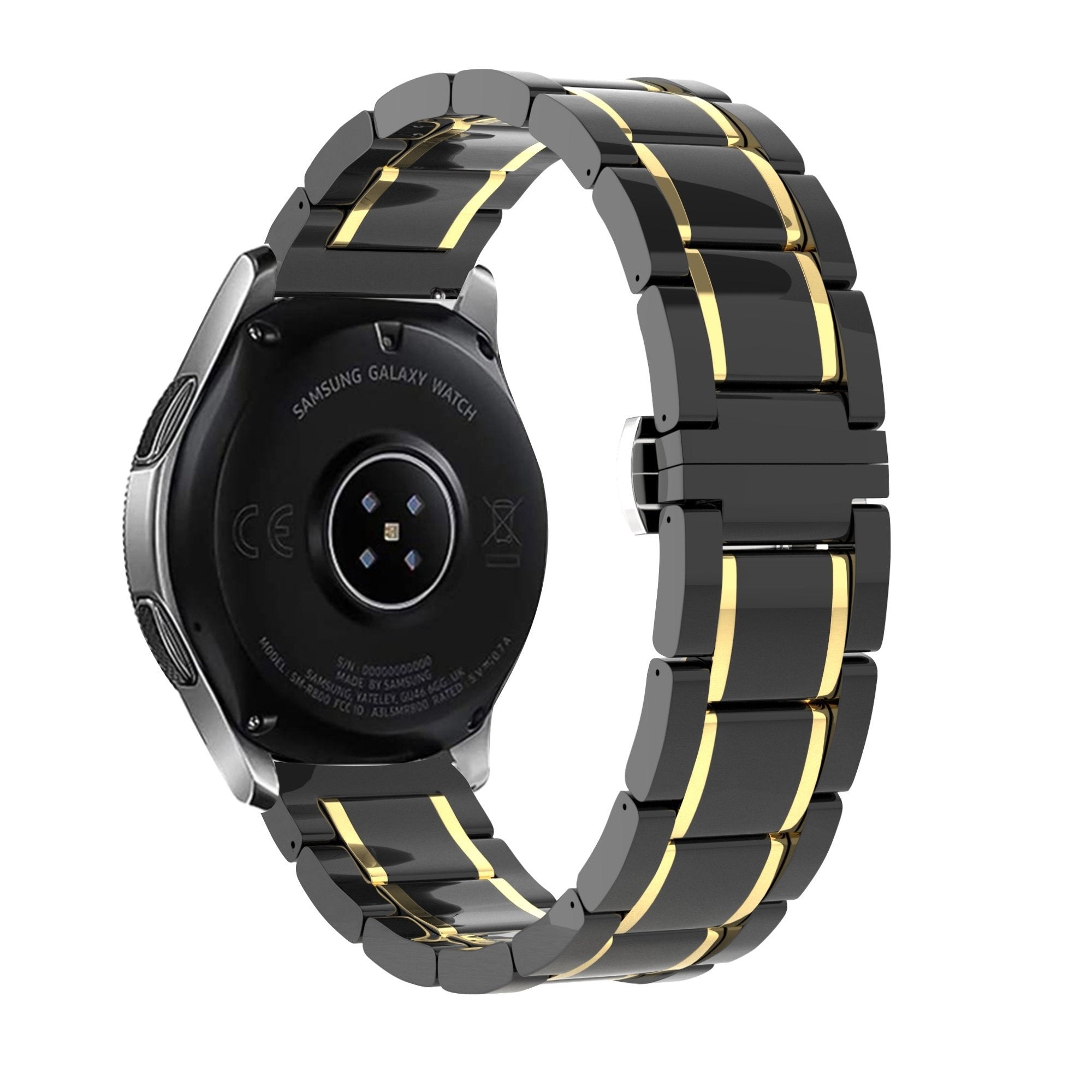 Samsung Galaxy Watch 4 - 44mm Keramik Gliederarmband (Schwarz/Gold)