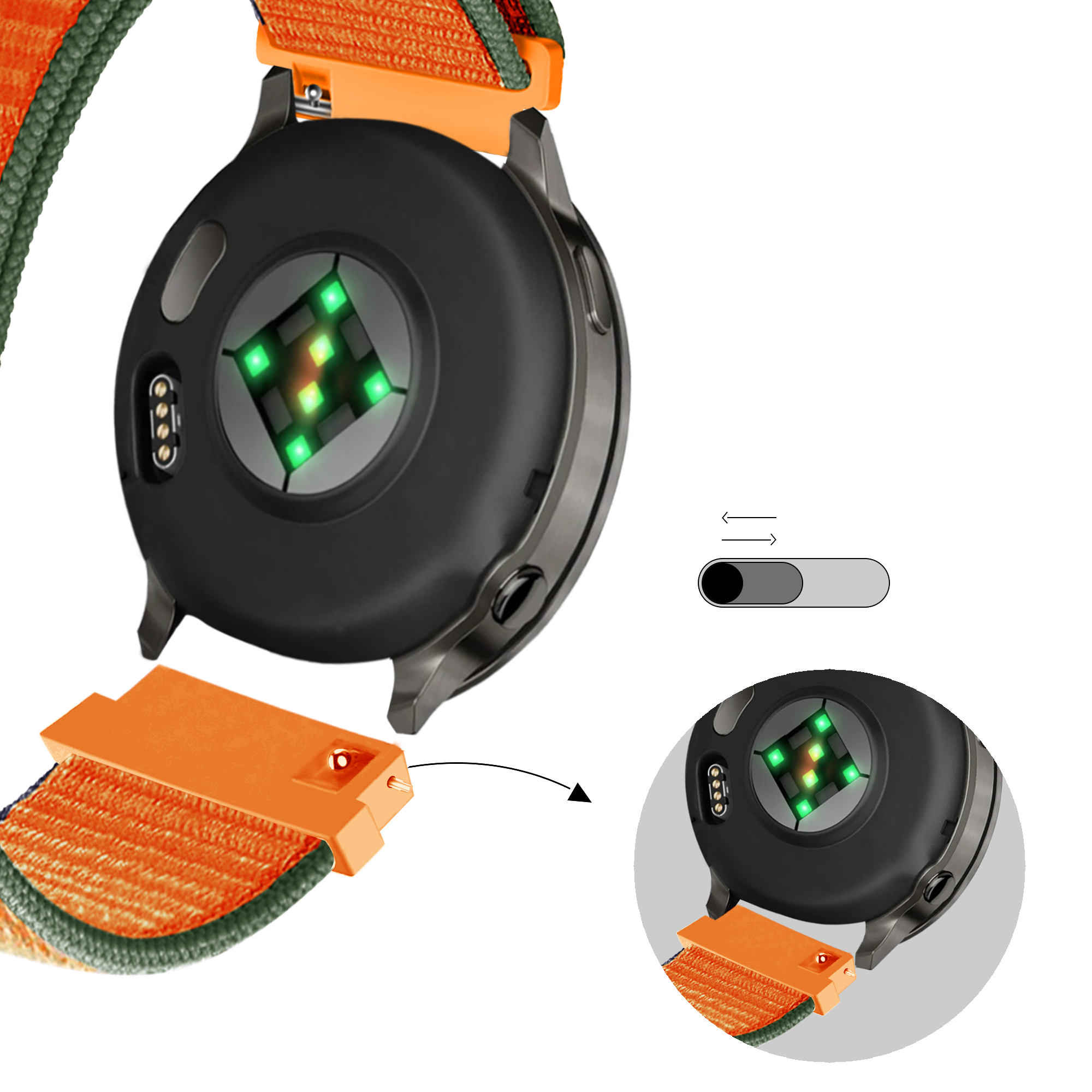 Bandz Garmin Venu 4 - 41mm Nylon Loop Strap (Kumquat)