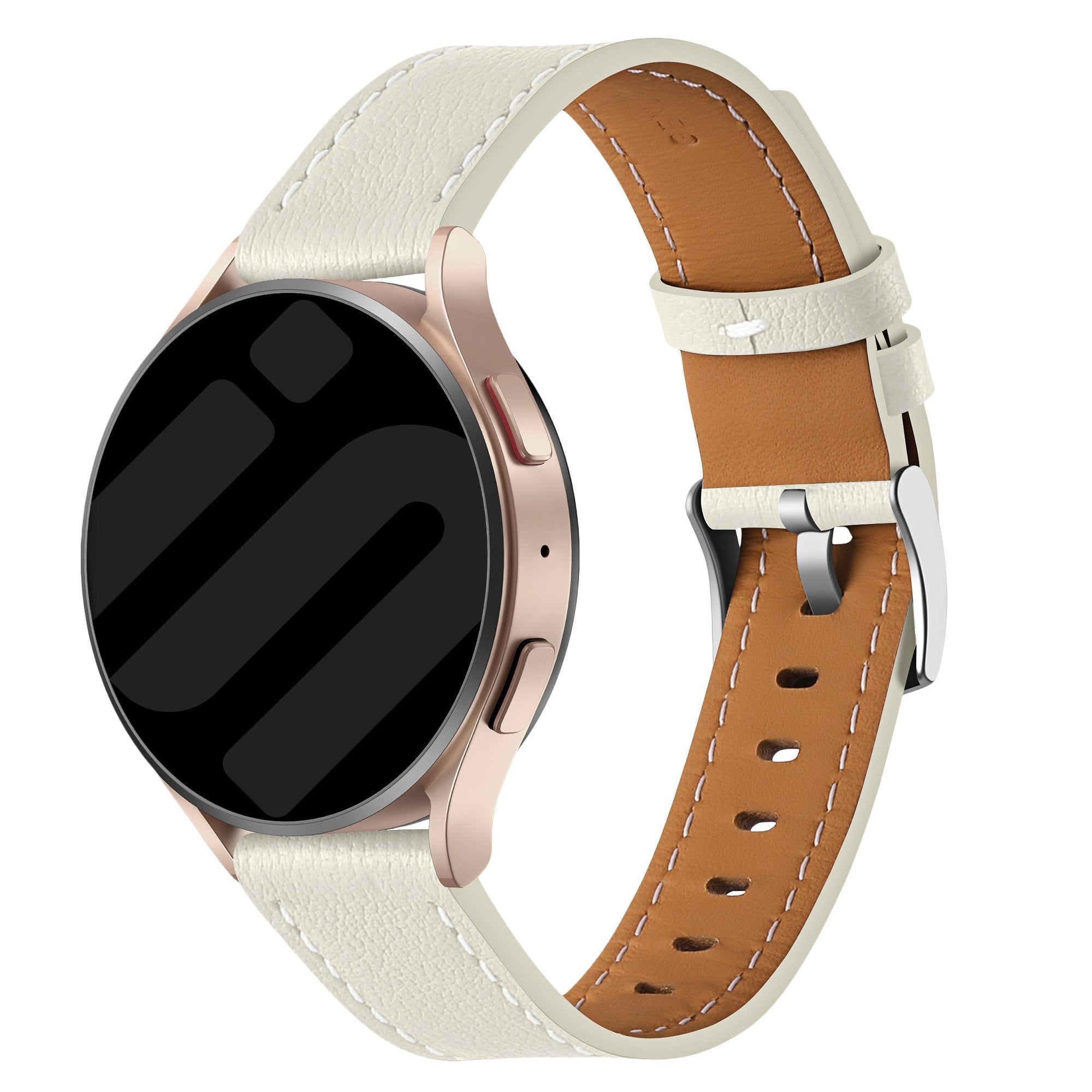 Amazfit Bip U (Pro) 'One Push' Leather Strap (Beige)