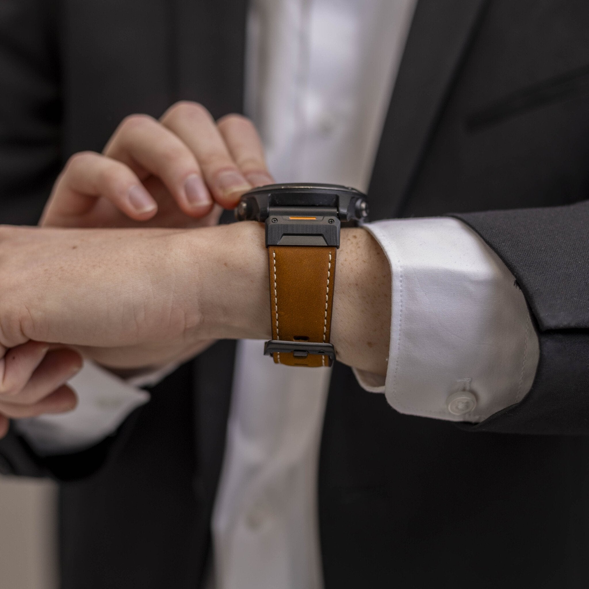 Garmin Descent MK3i - 51mm Genuine Leather Strap (Brown)