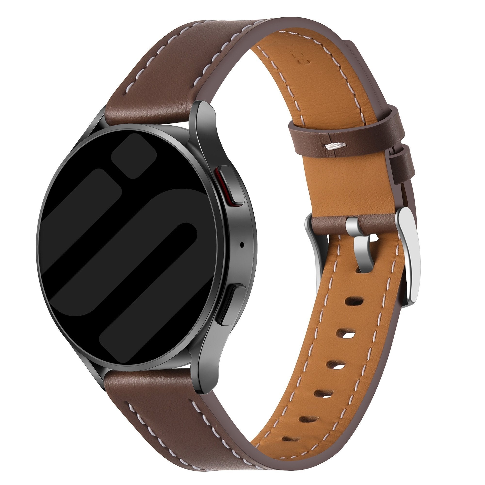Samsung Galaxy Watch 6 - 40mm 'One Push' Leather Strap (Dark Brown)