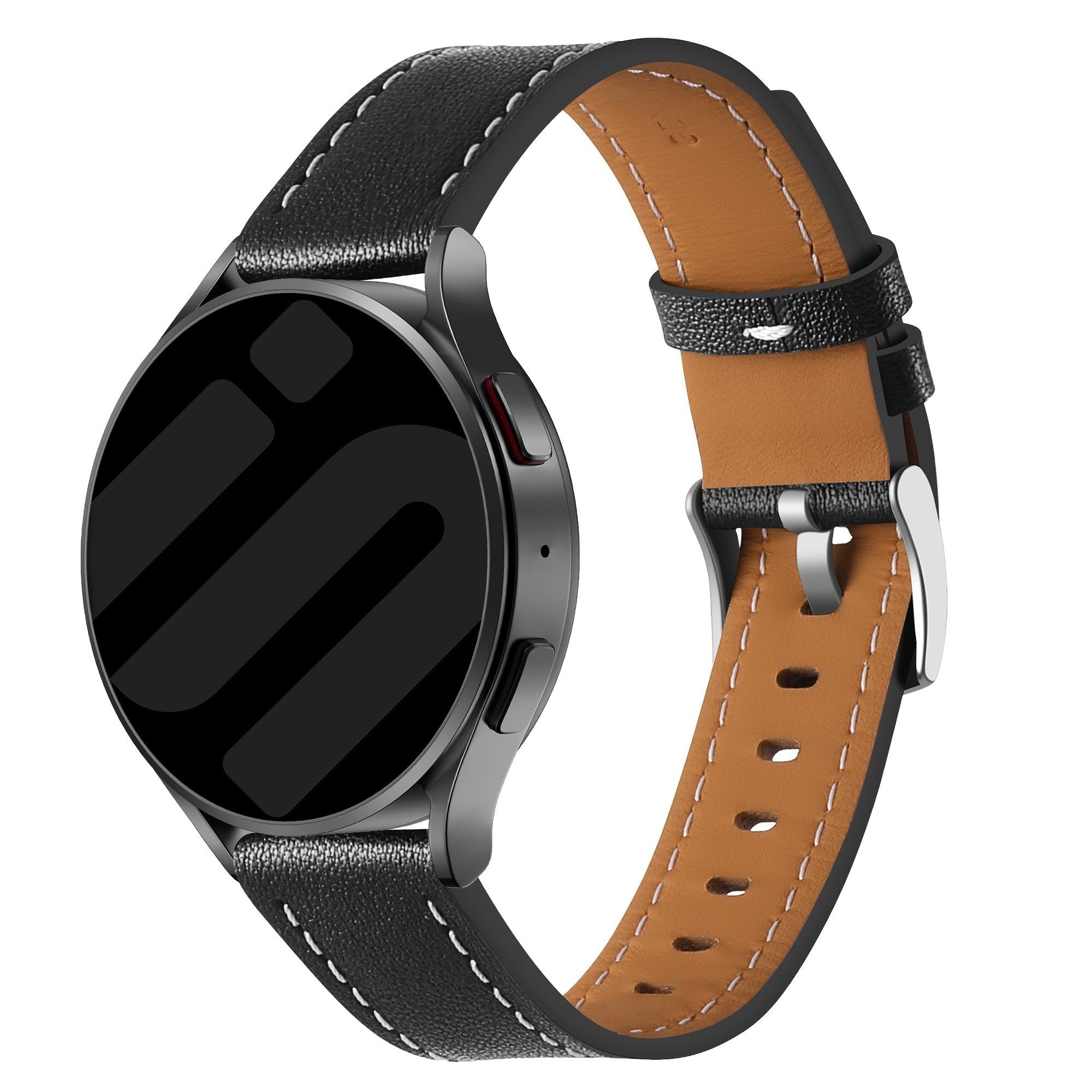 Samsung Galaxy Watch 4 - 40mm 'One Push' Lederarmband (Schwarz)