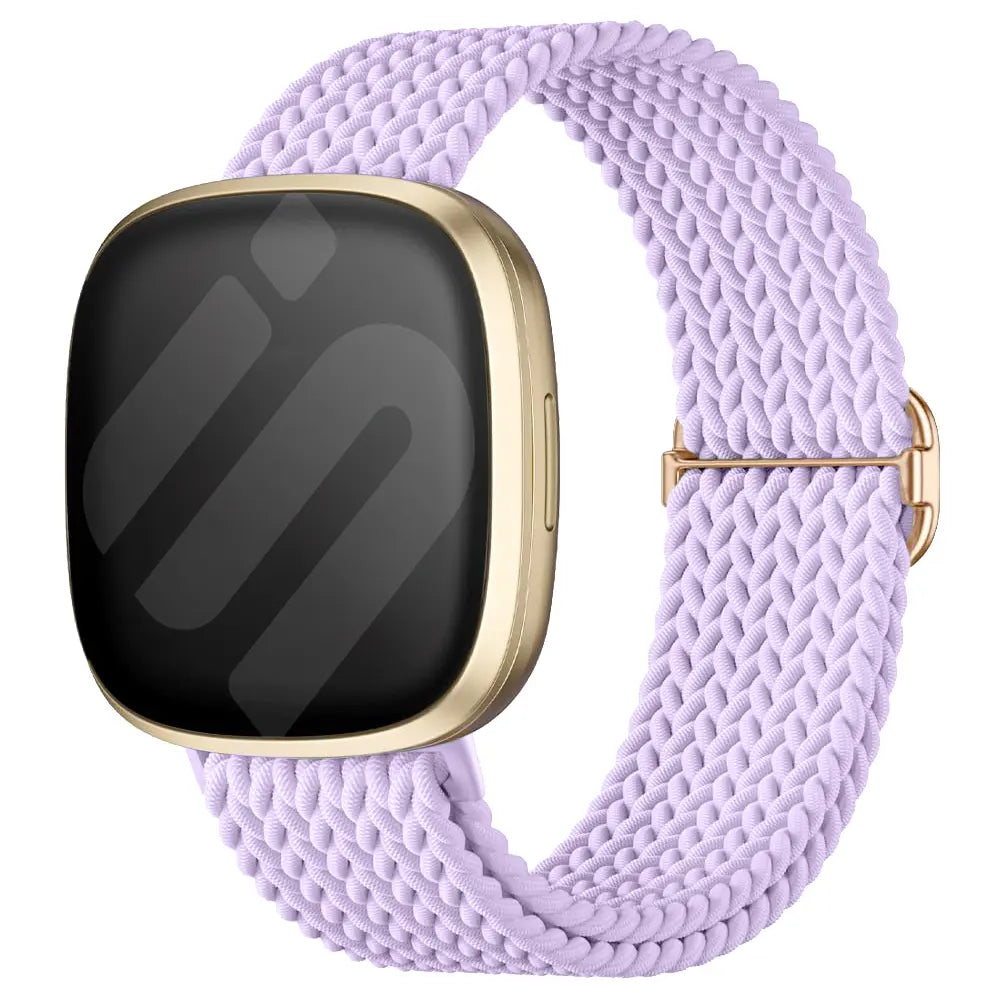 Fitbit Versa 4 verstellbares gewebtes Armband (Hell Lila)