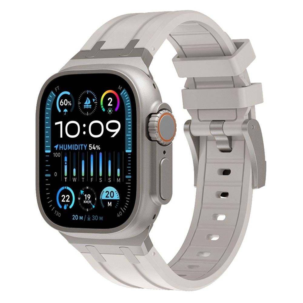Apple Watch Luxus Liquid Silikonarmband (Polarstern mit Titanium)