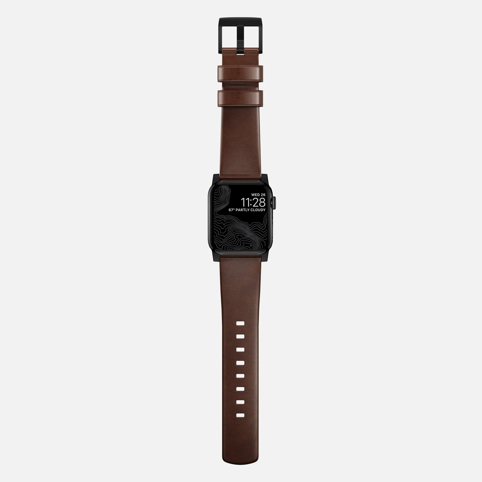 Nomad Modern Apple Watch Lederarmband (Braun/Schwarz)