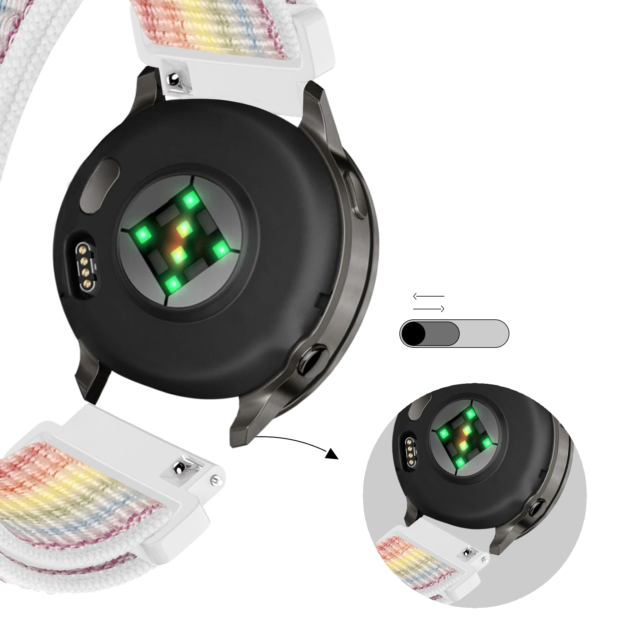 Bandz Garmin Approach J1 Nylon Loop Armband (Mehrfarbig)