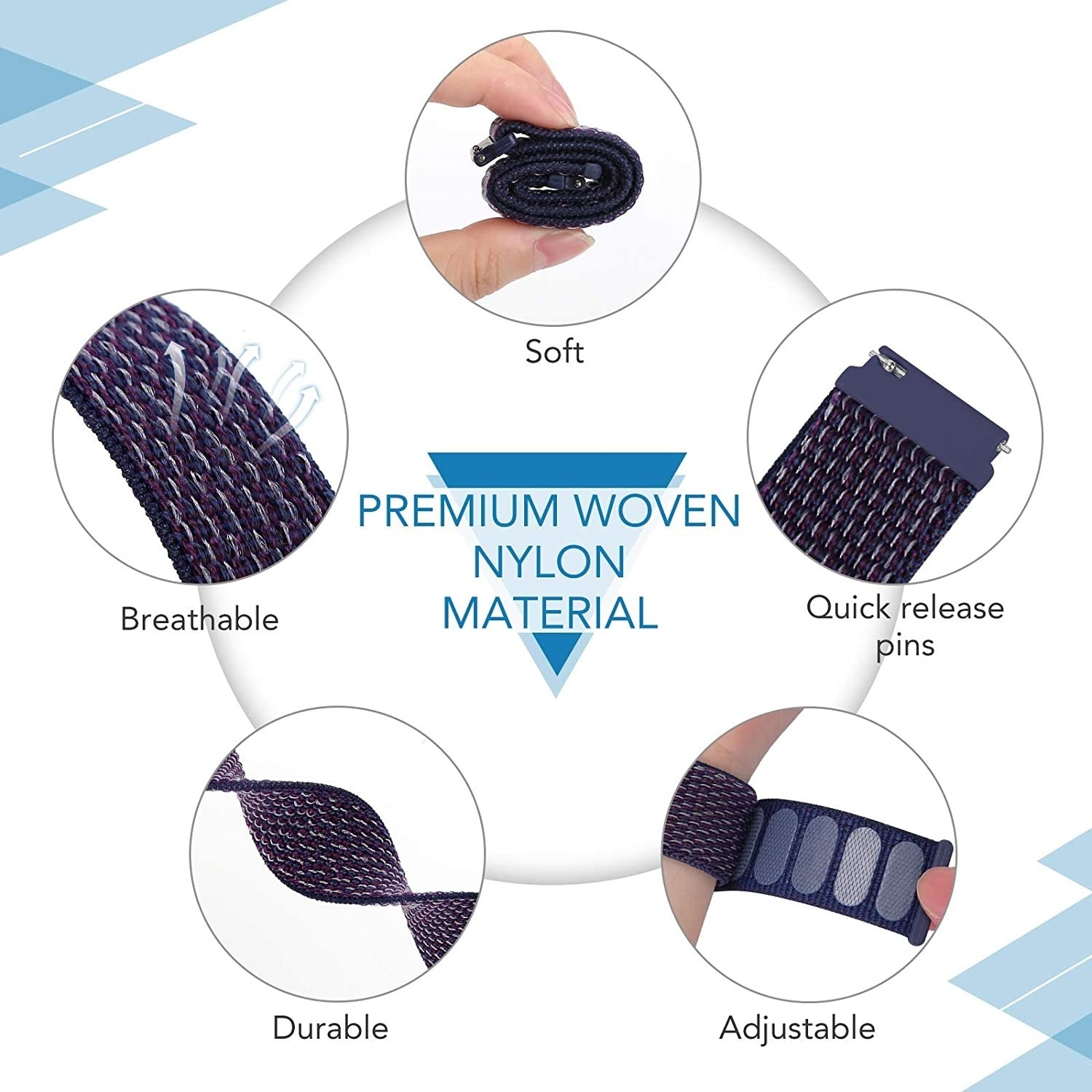 CMF Watch 3 Pro Nylonarmband (Lila/Blau)