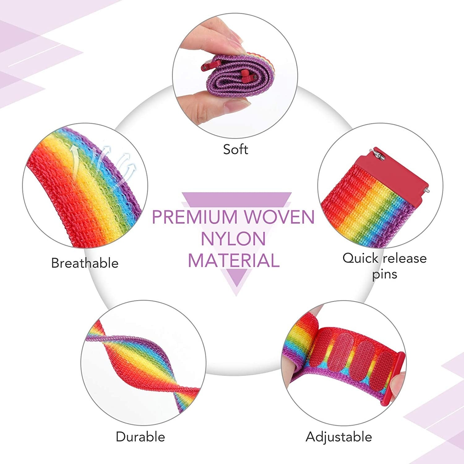 Oppo Watch X Nylonarmband (Regenbogen)