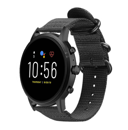 Fossil Gen 4 Explorist (HR) Nylonarmband mit Schnallenverschluss (Schwarz)