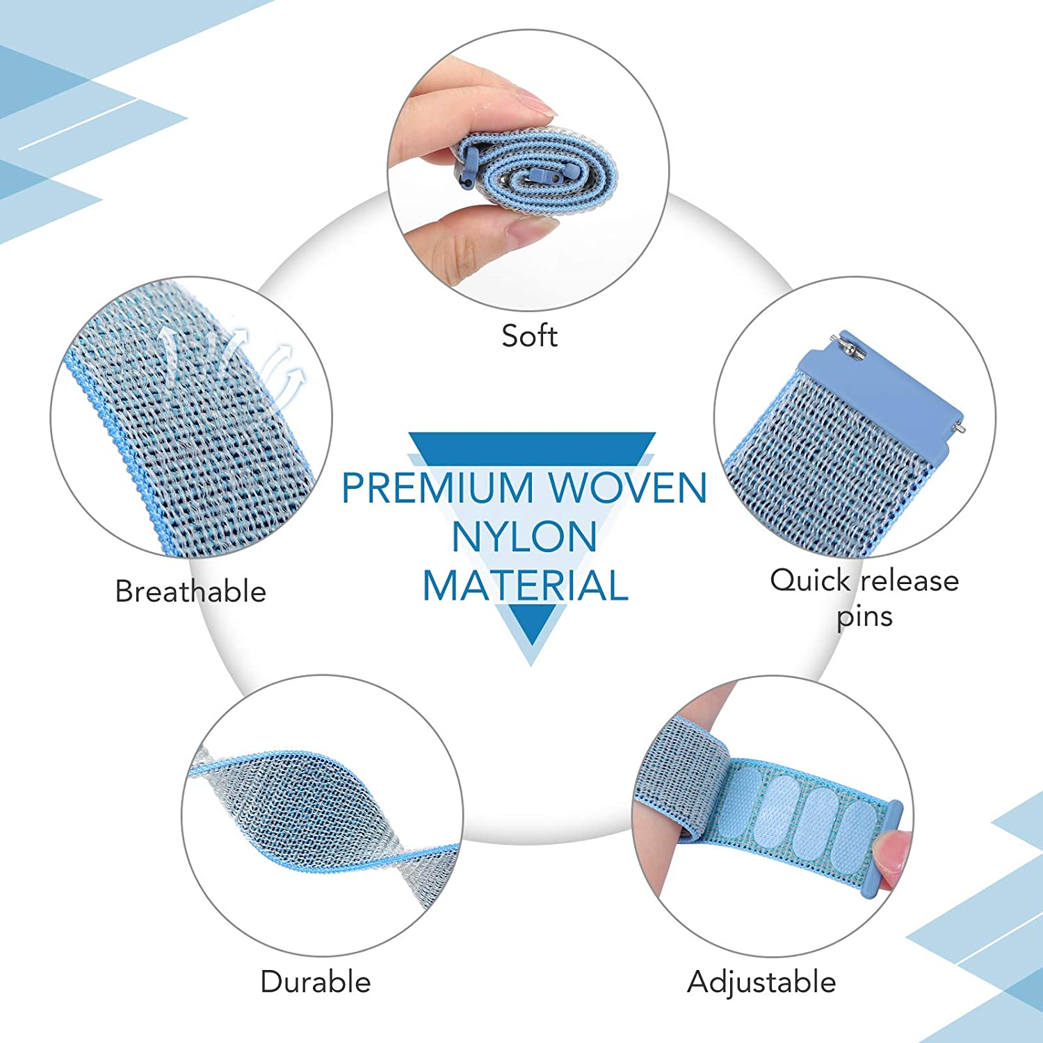 Coros Apex 46mm Nylonarmband (Blau)