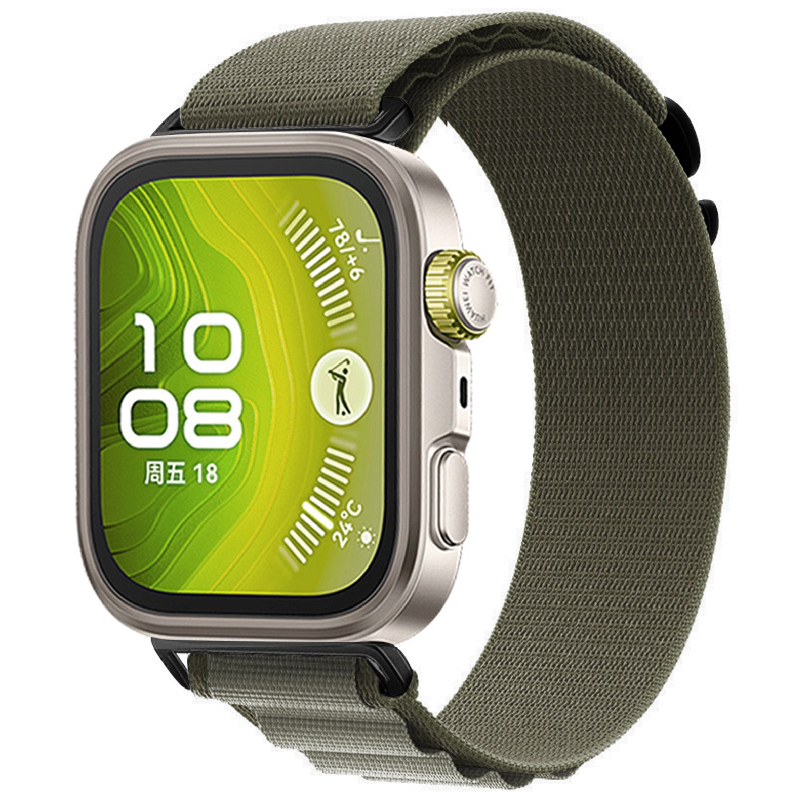 Huawei Watch Fit 3 Alpine Nylon Armband (Olivgrün)