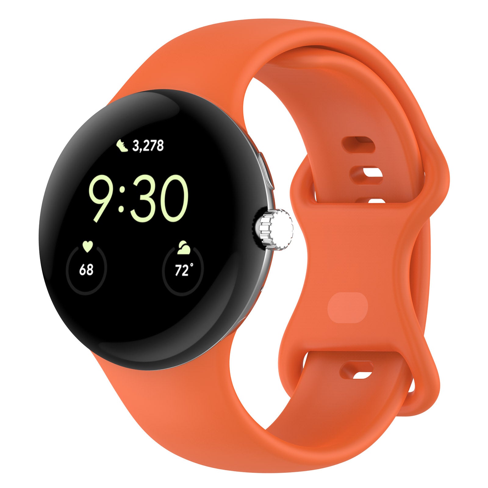 Google Pixel Watch 4 - 45mm Klassisches Silikonarmband (Orange)