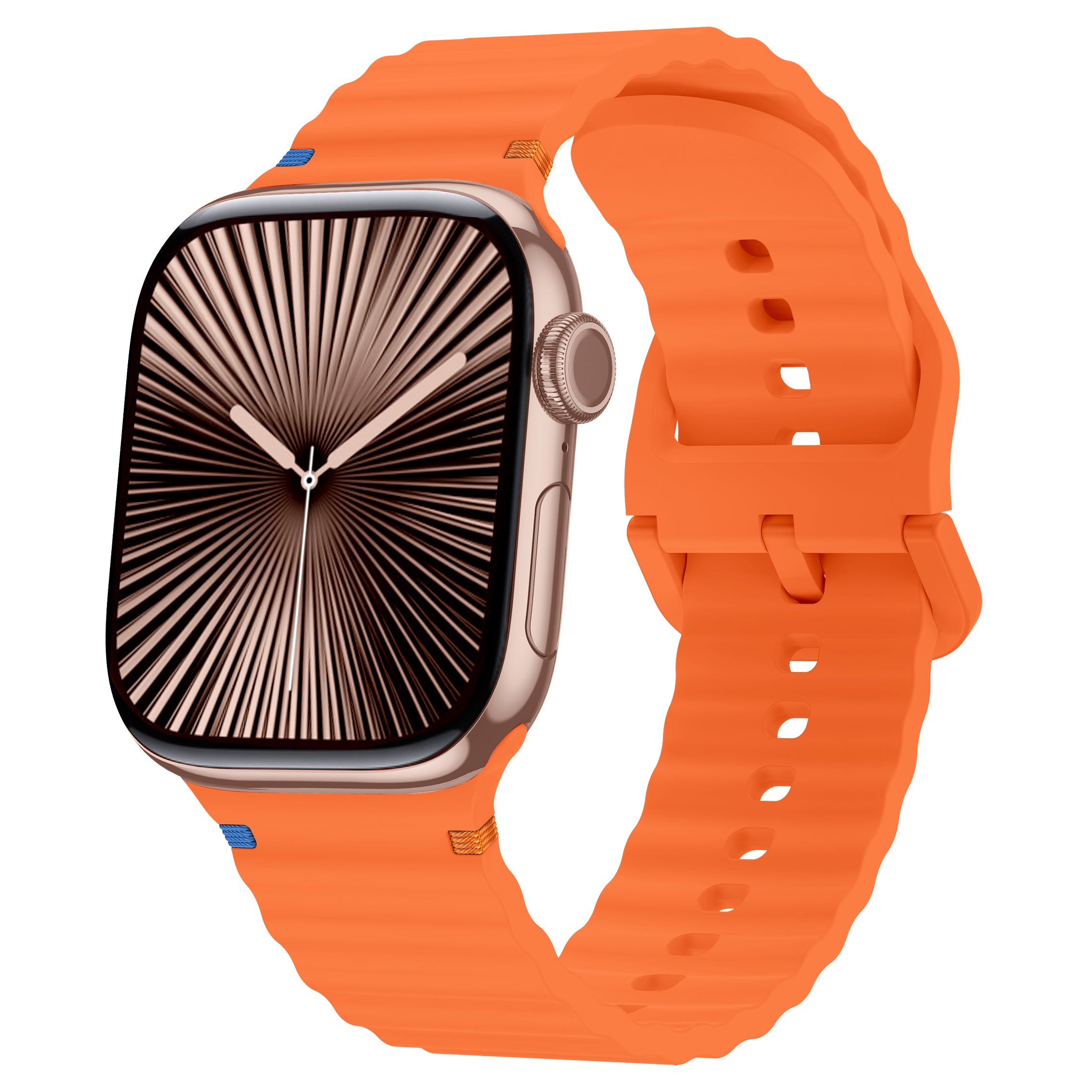 apple watch wave silicone strap orange
