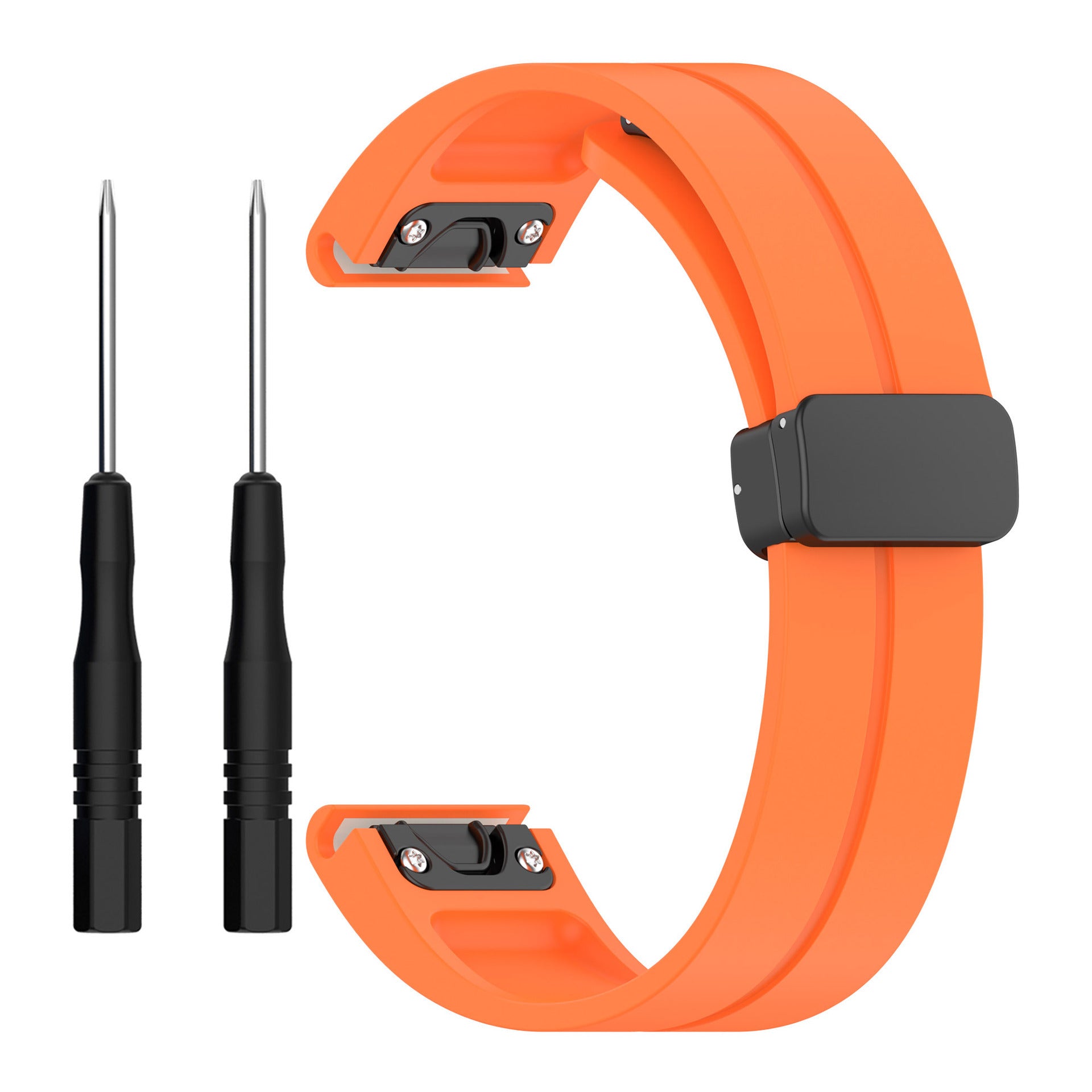 Garmin Quatix 8 Pro - 47mm D-Buckle Silicone Strap (Orange)