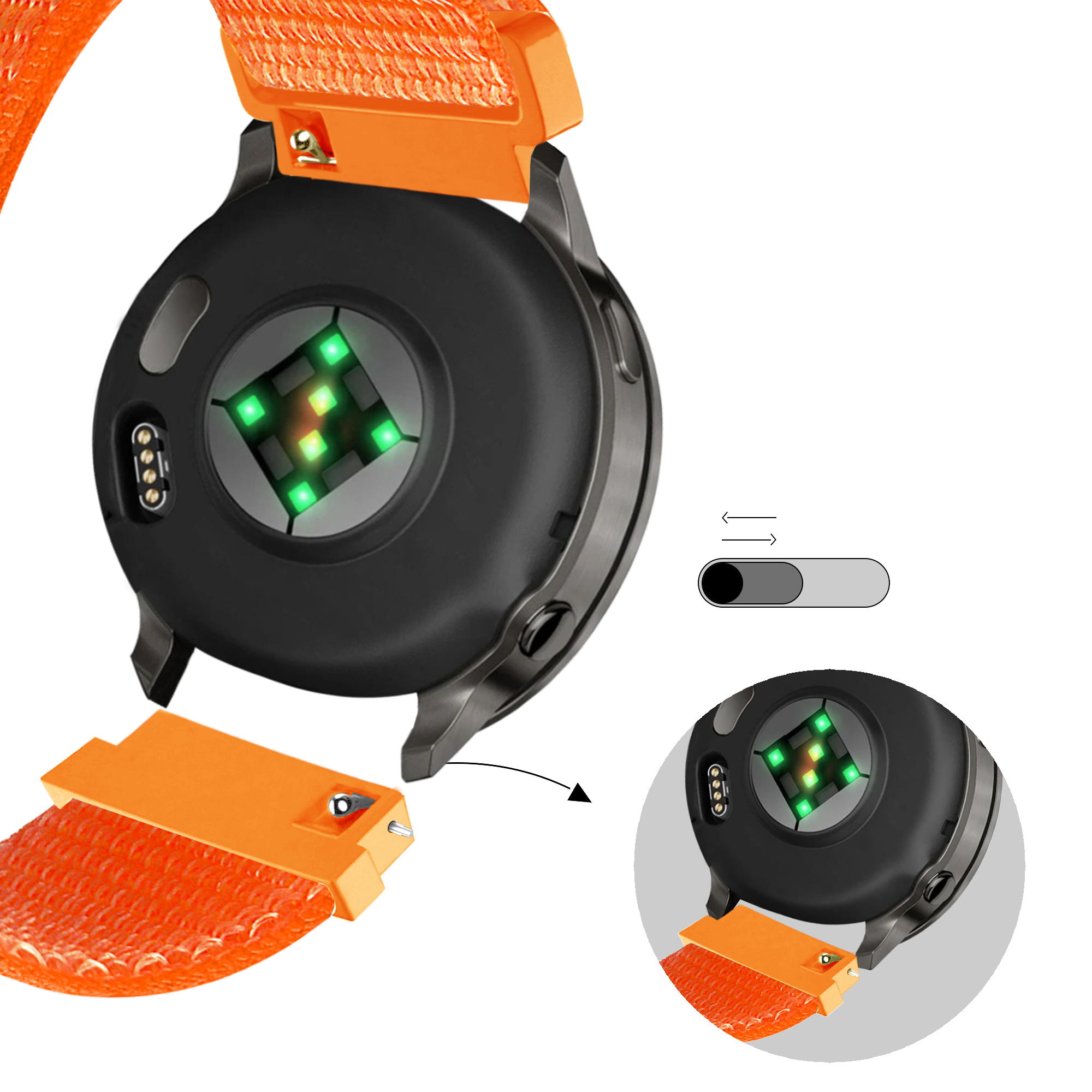 Bandz Garmin Approach S12 Nylon Loop Strap (Orange)