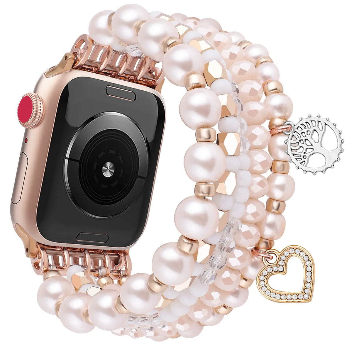Metal Beaded Pearl Strap, pink