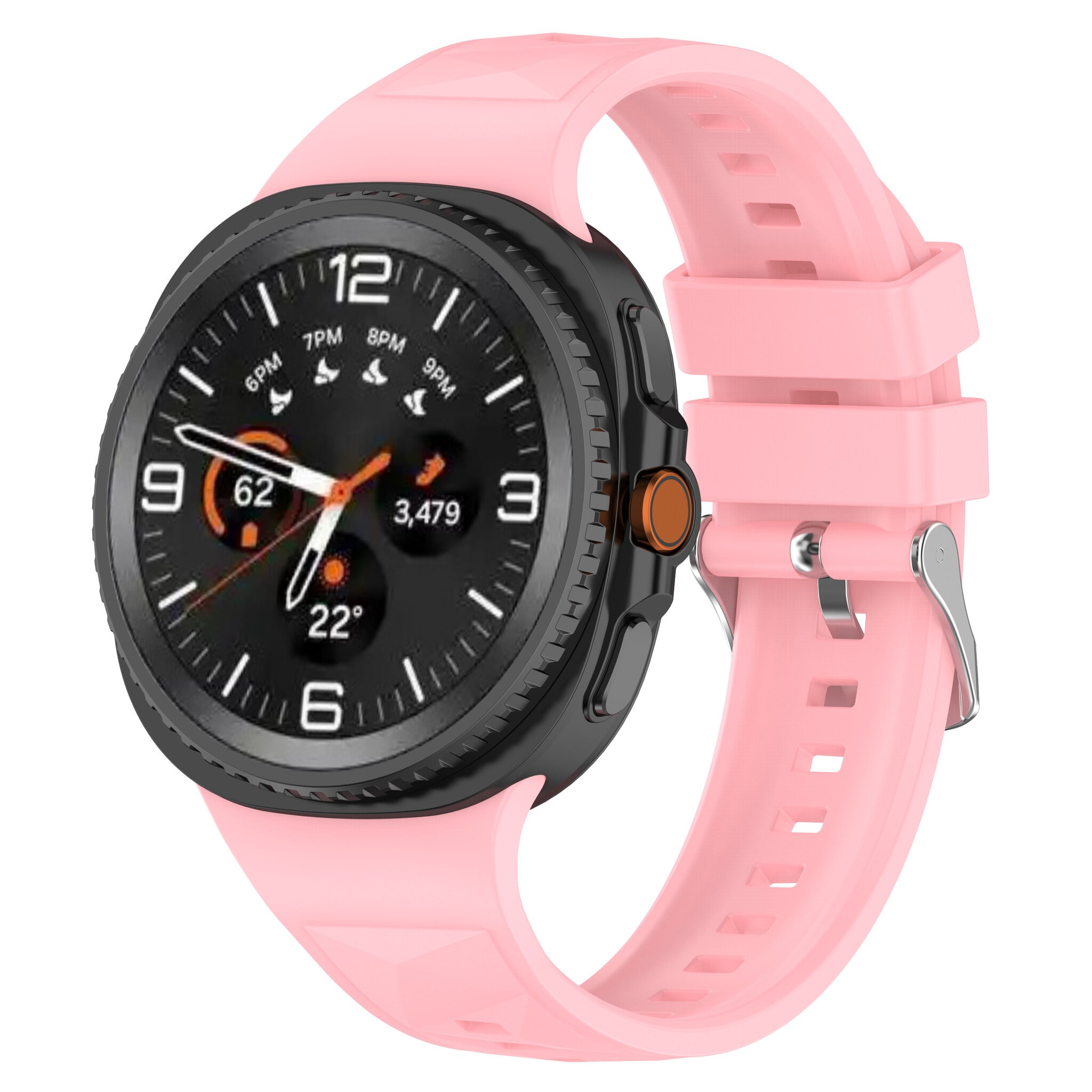 Samsung Galaxy Watch 8 - 40mm Diamant Silikonarmband (Rosa)