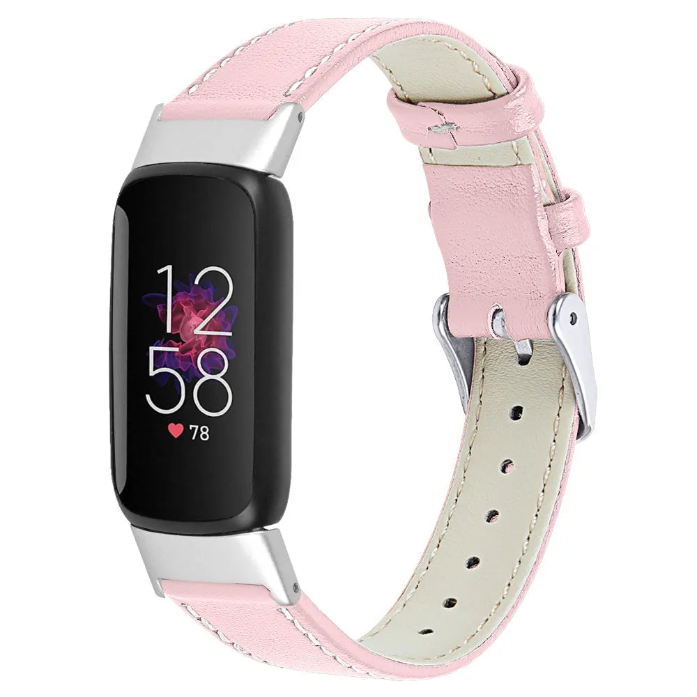 Fitbit Luxe modernes Leder-Armband (rosa)