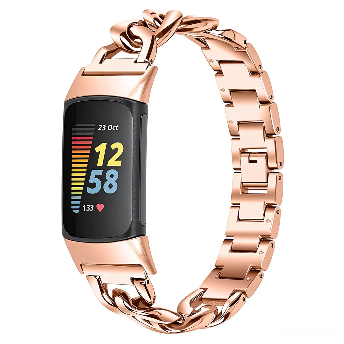 Fitbit Charge 5 Stahl Kettenarmband (Roségold)