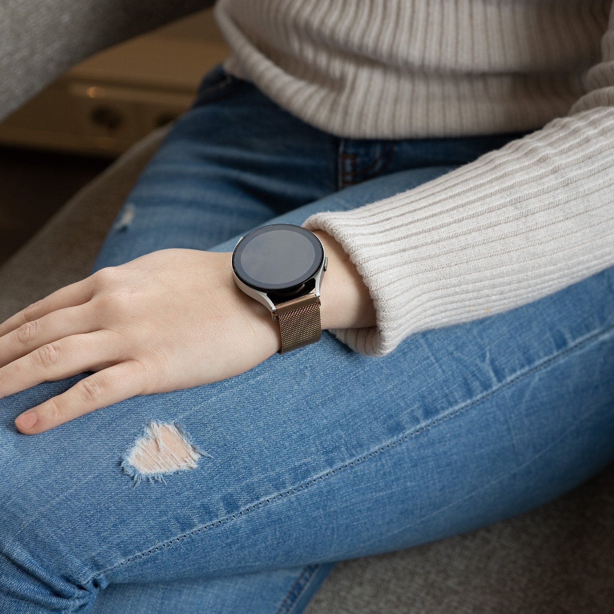 Garmin Vivomove Luxe Milanese Armband (Roségold)