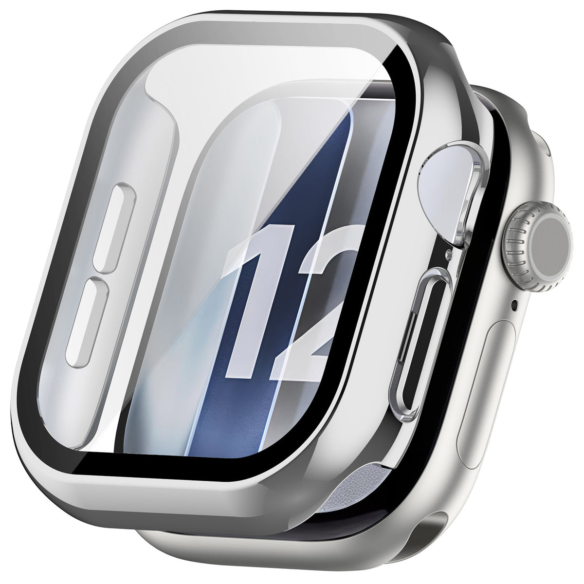 Apple Watch 12 - 42mm PC Case with Glass (Silver)