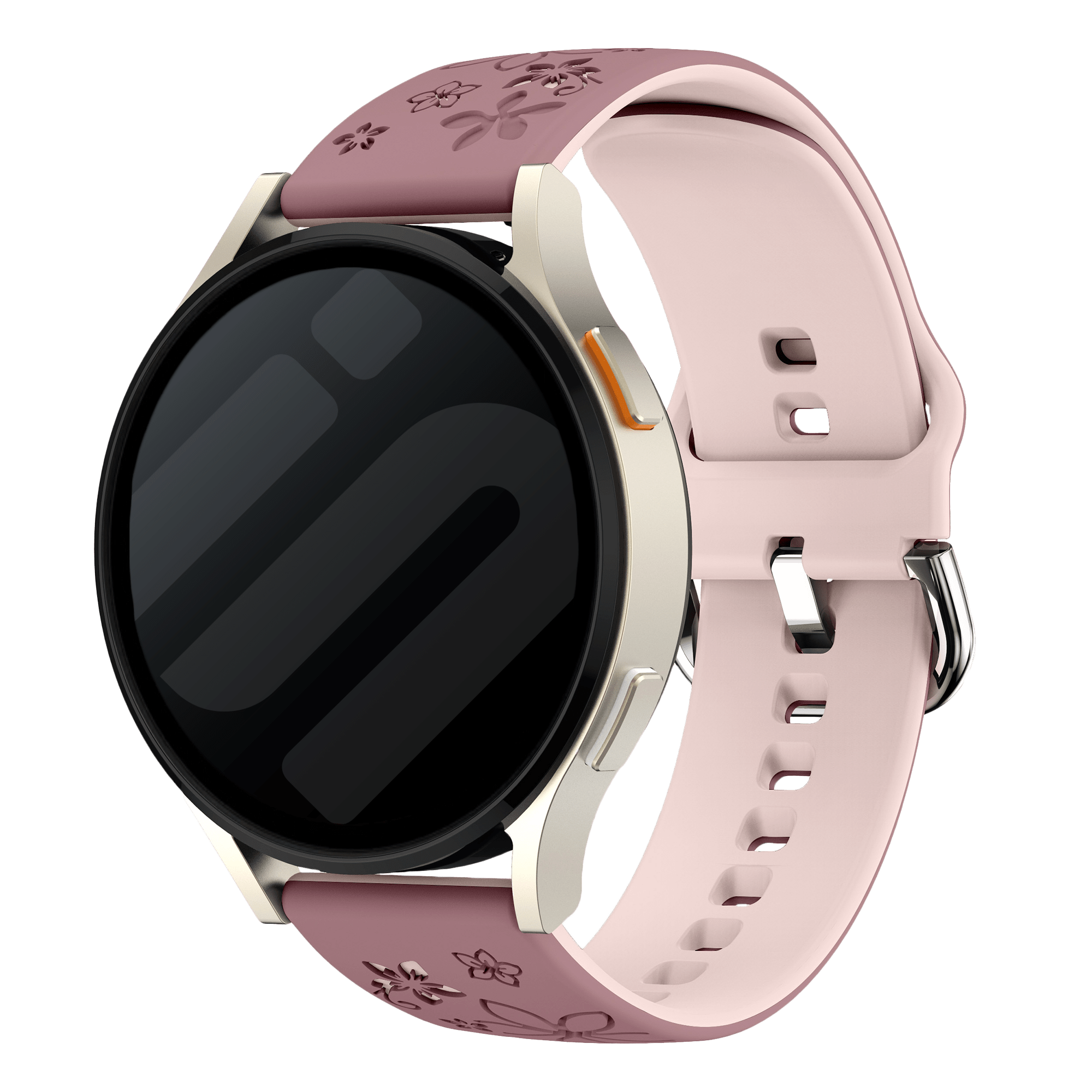 Samsung Galaxy Watch 4 Classic 46mm Flower Silikonarmband (Mauve/Helles Rosa)