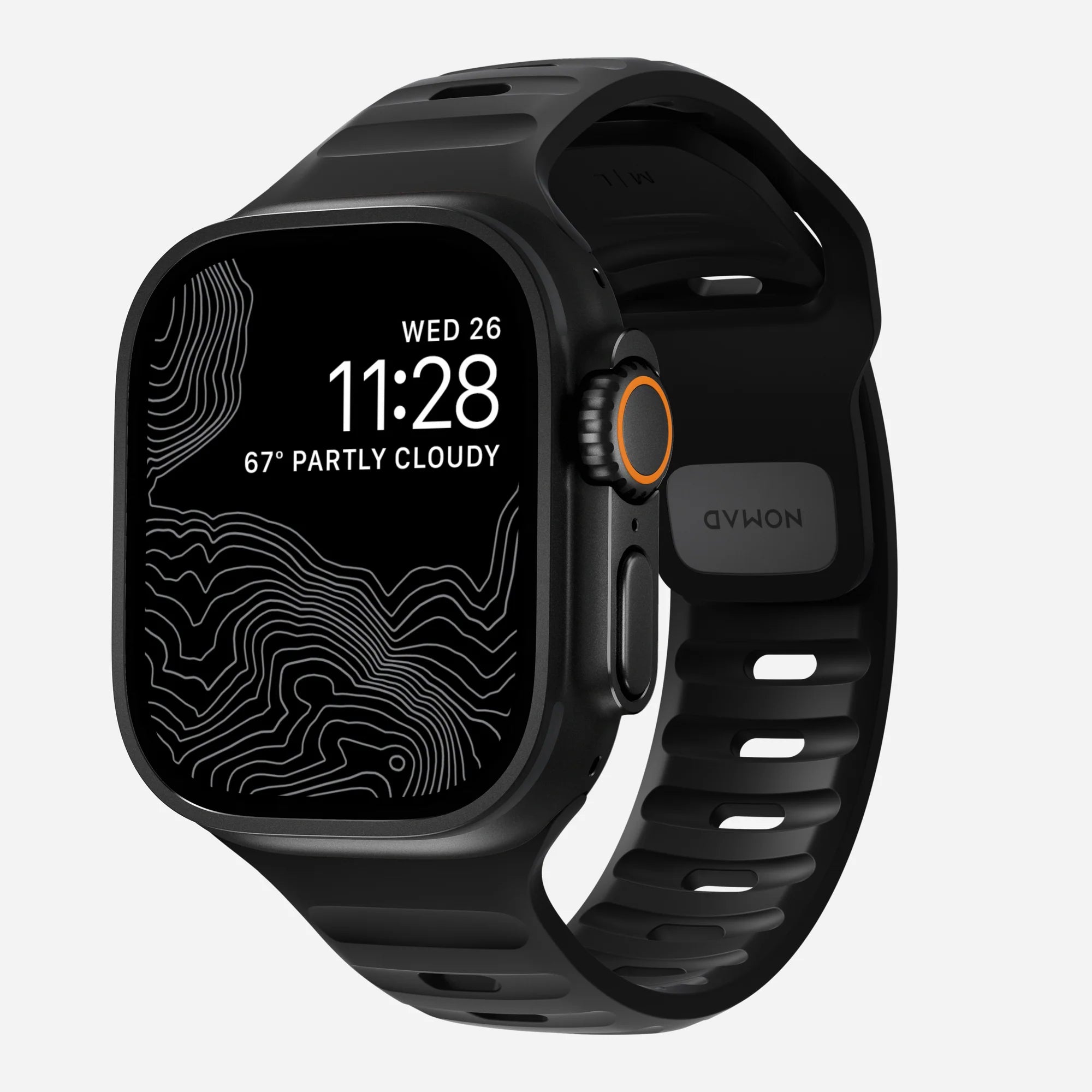Nomad Sport Apple Watch Silikonarmband (Schwarz)