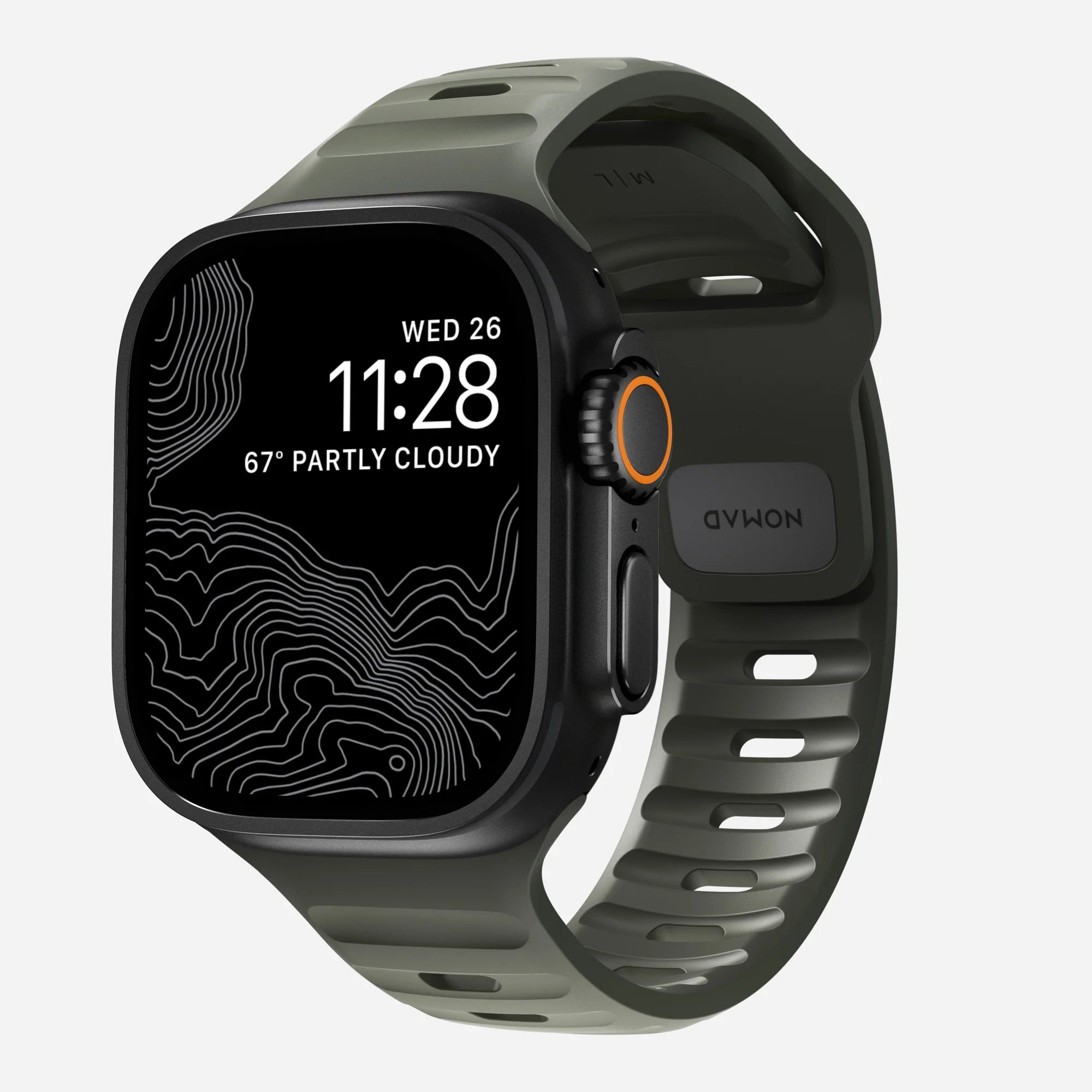 Nomad Sport Apple Watch Silikonarmband (Aschgrün)