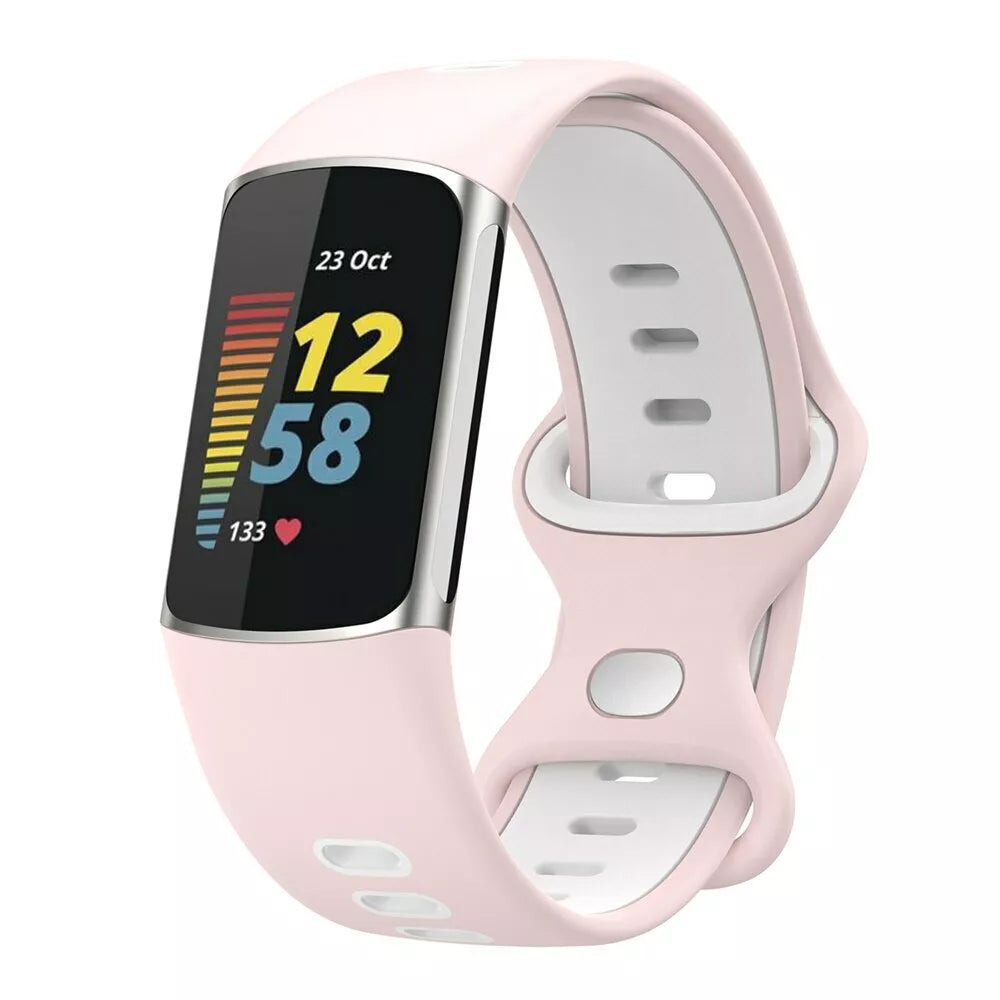 Fitbit Charge 6 Sport Strap (Pink/White)