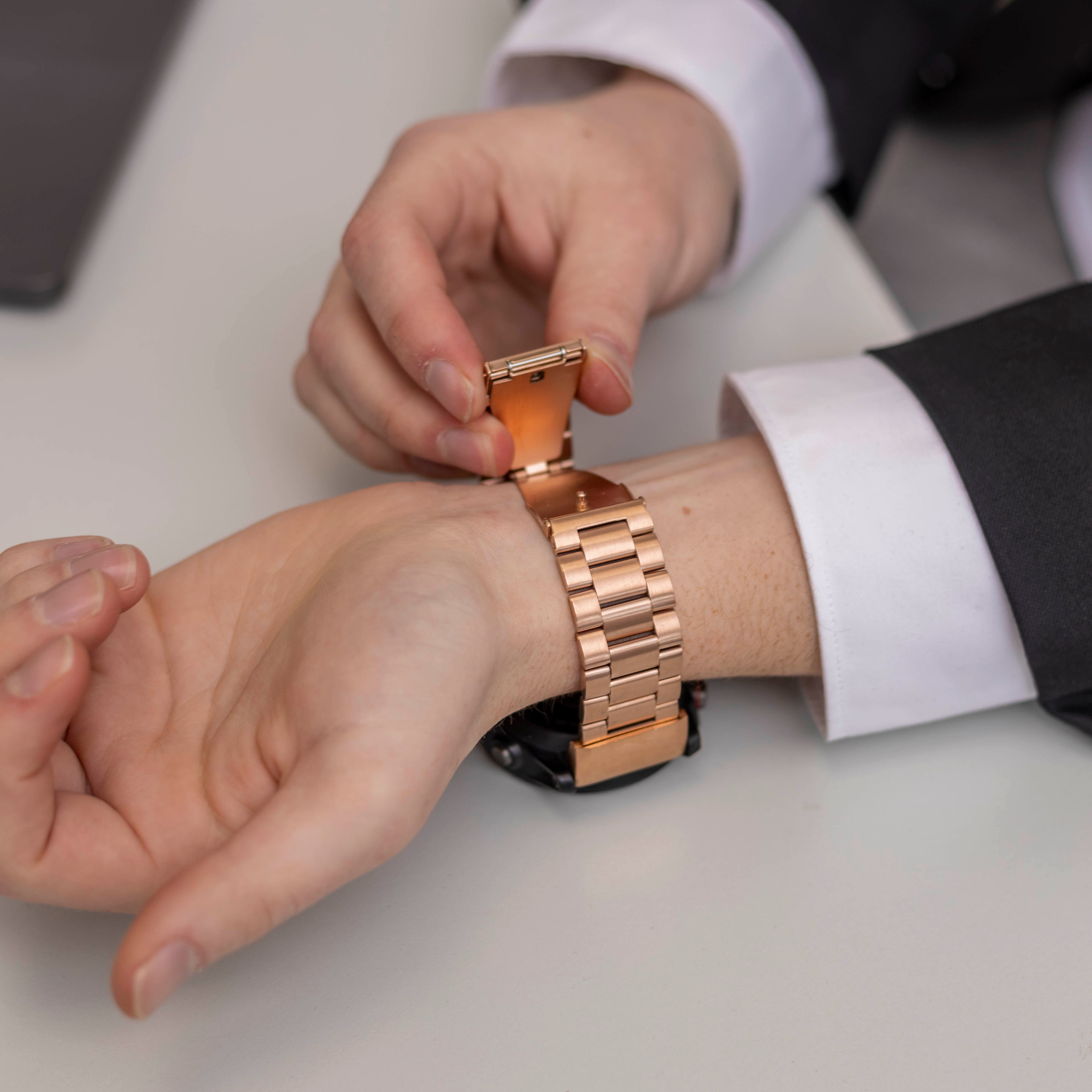 Garmin Quatix 3 / 6x / 7x Solar Stahlarmband (Rosegold)