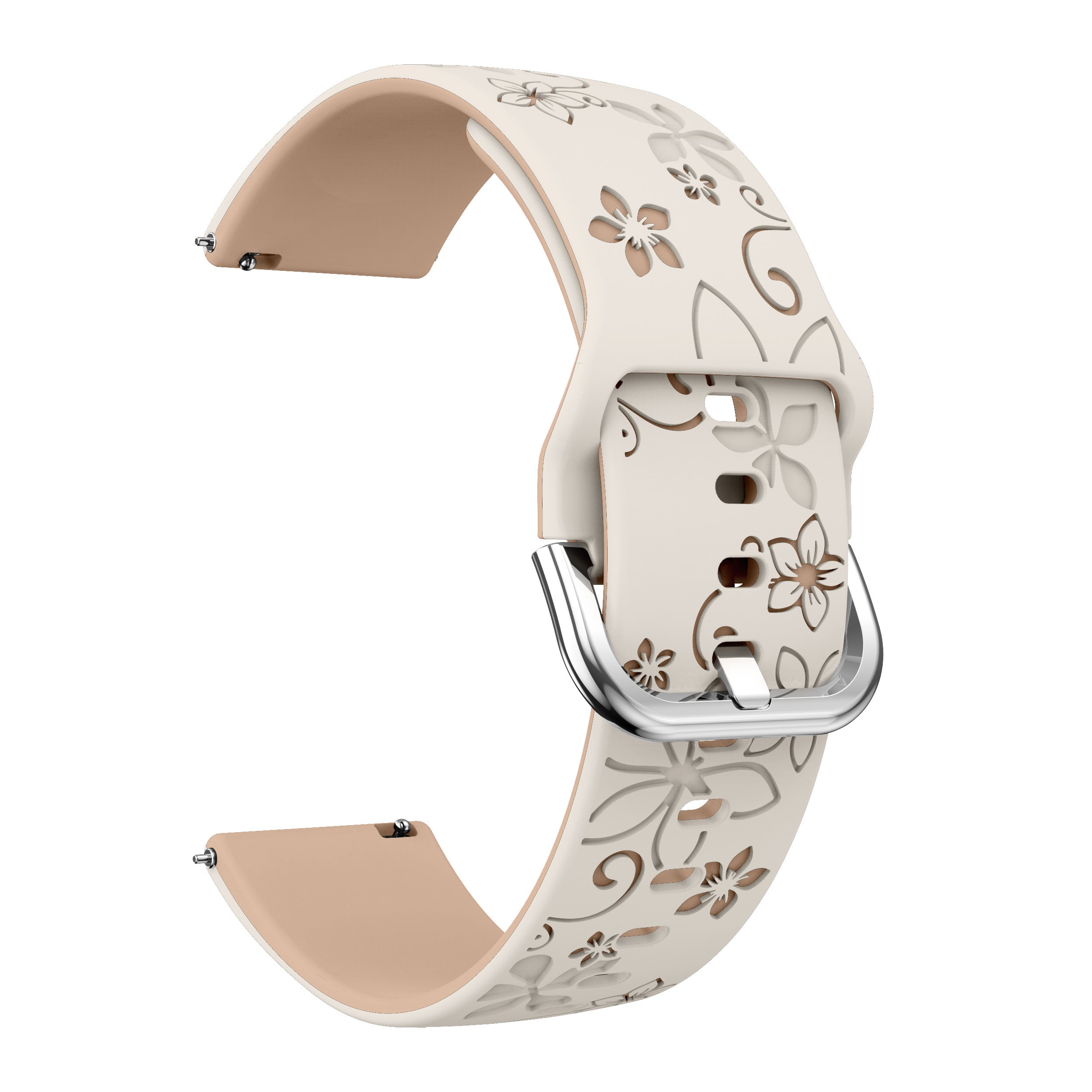 Samsung Galaxy Watch 4 Classic 46mm Flower Silikonarmband (Polarstern/Beige)