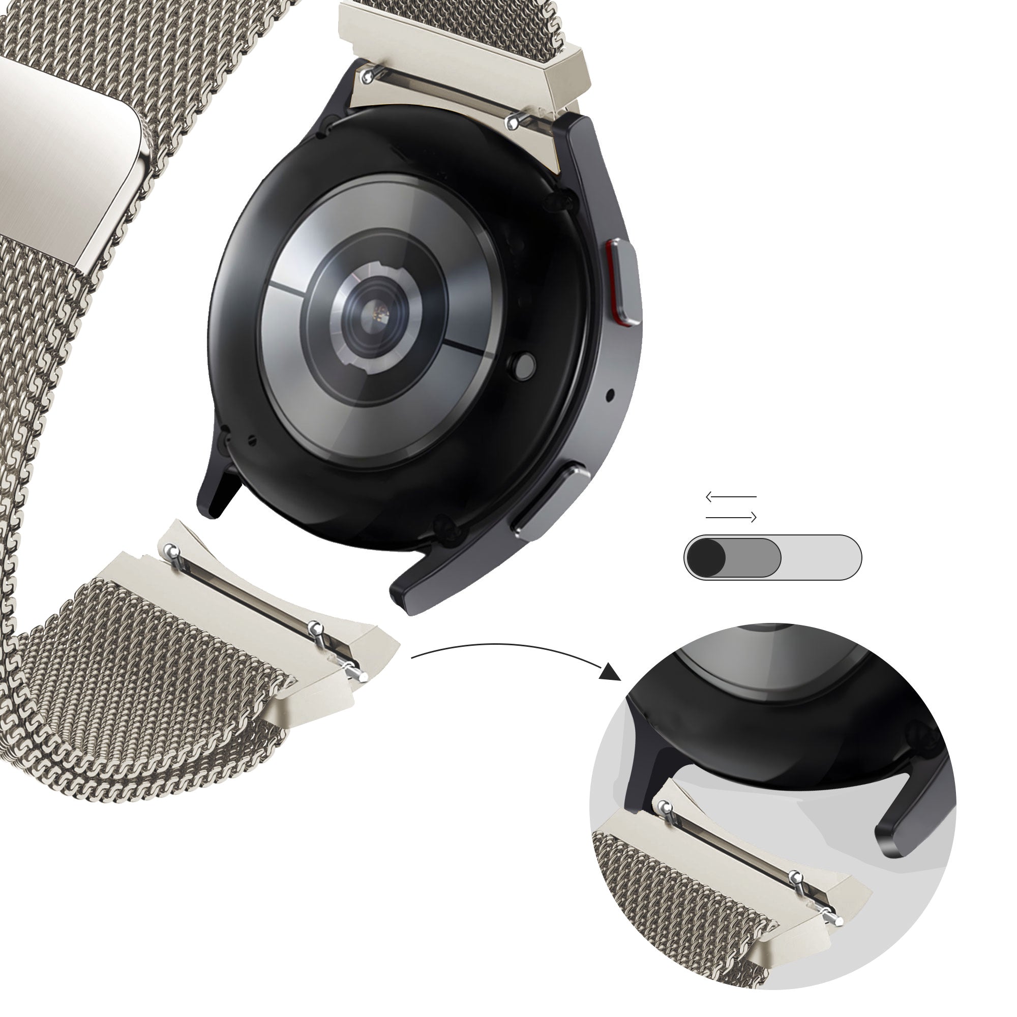 Bandz Samsung Galaxy Watch 7 - 40mm Milanese Loop Strap (Starlight)