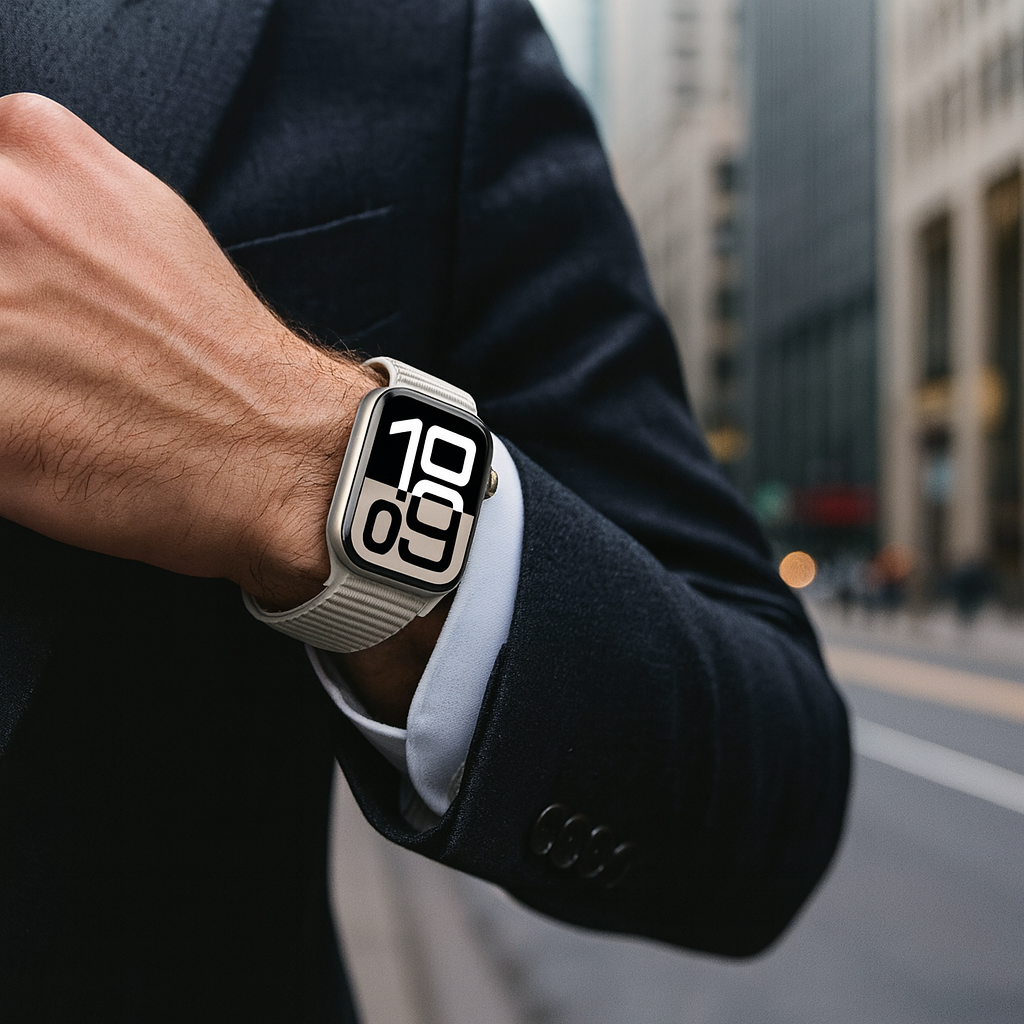 Strap-it Apple Watch Wave Nylonarmband (Polarstern)