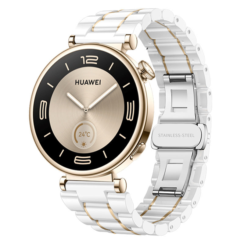 Huawei Watch 5 - 42mm Keramik Armband (Weiß/Gold)