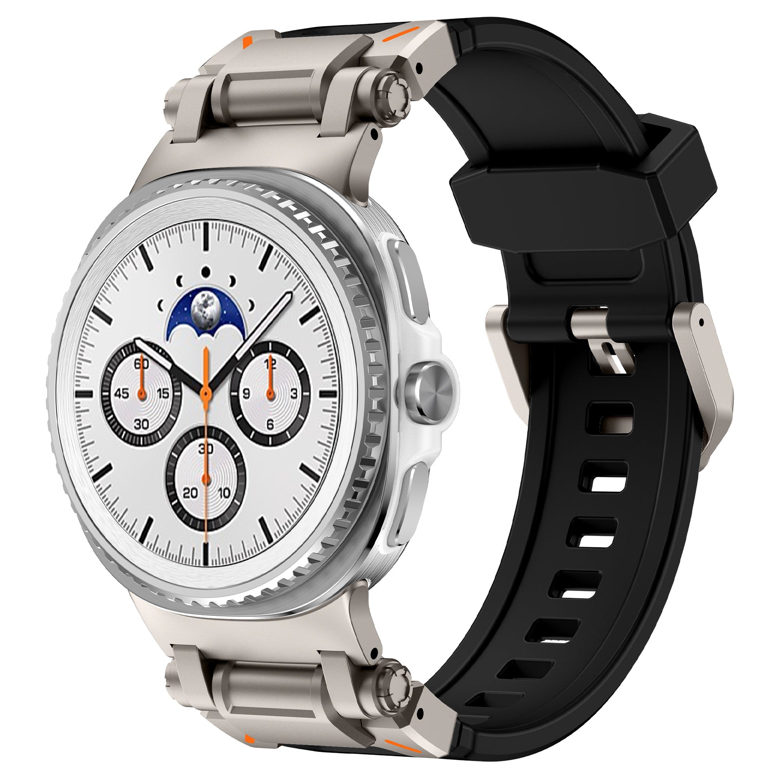 Samsung Galaxy Watch 8 - 44mm 'Explorer' Silikonarmband (Schwarz mit Titan)