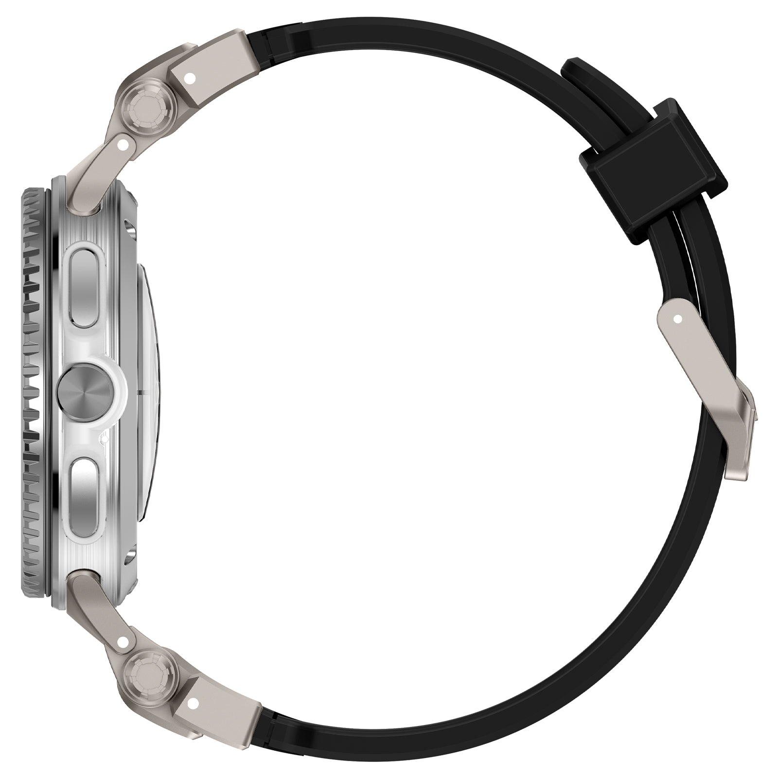 Samsung Galaxy Watch 8 - 40mm 'Explorer' Silikonarmband (Schwarz mit Titan)