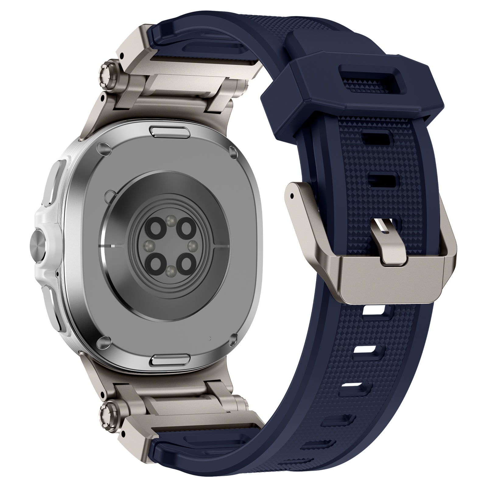 Samsung Galaxy Watch 8 - 40mm 'Explorer' Silikonarmband (Blau mit Titan)