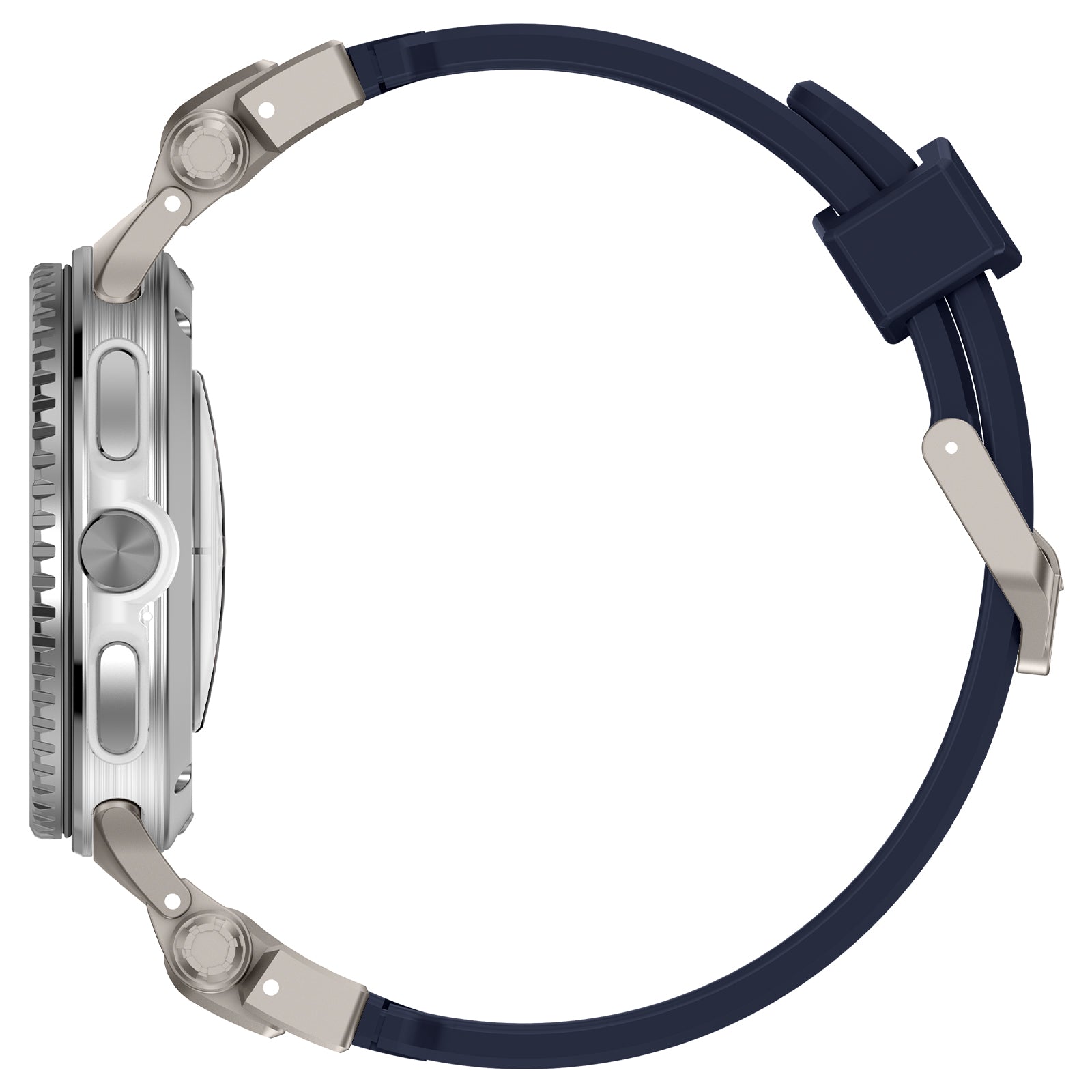 Samsung Galaxy Watch 8 - 44mm 'Explorer' Silikonarmband (Blau mit Titan)