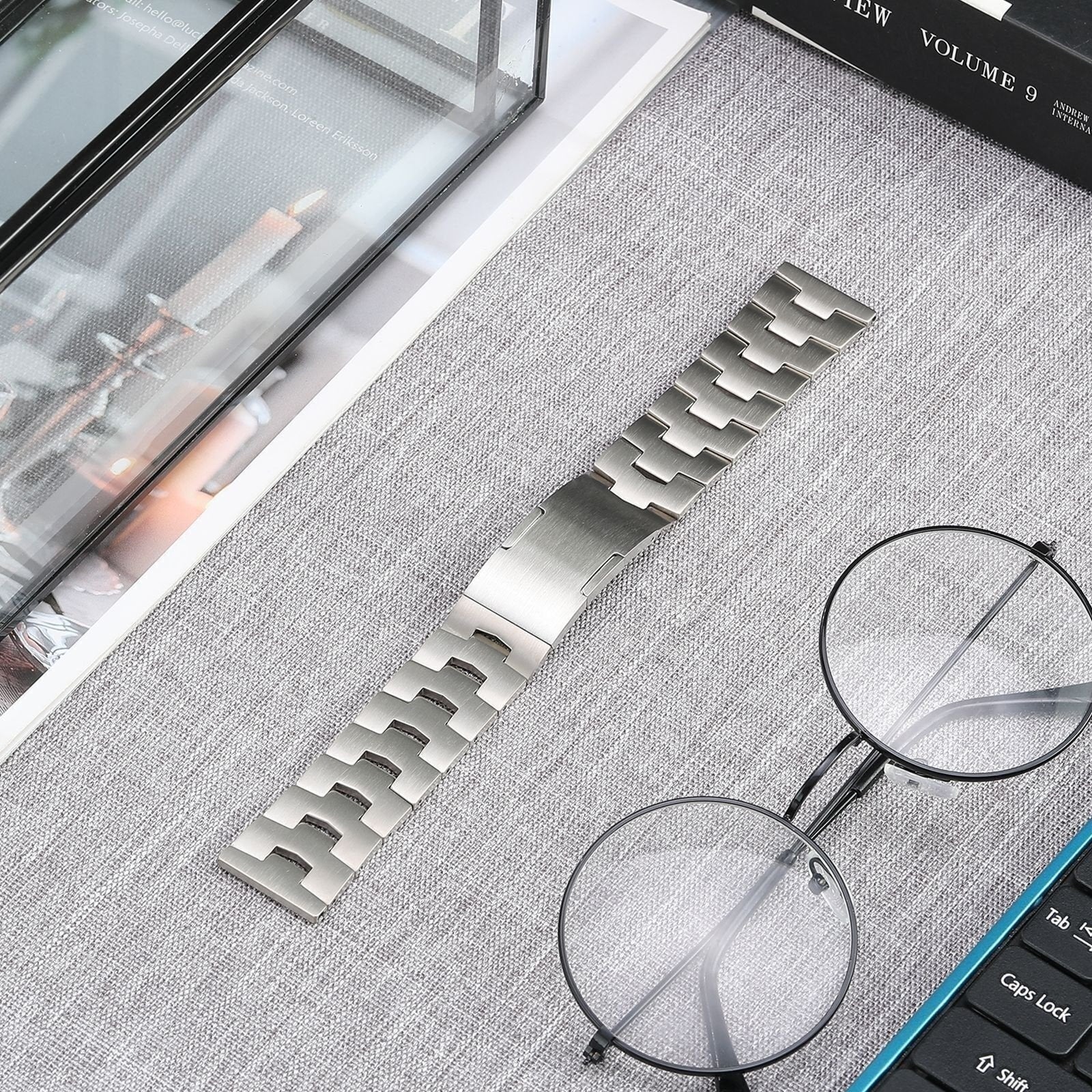 OnePlus Watch 3 Titan Grainarmband (flacher Verschluss) (Silber)