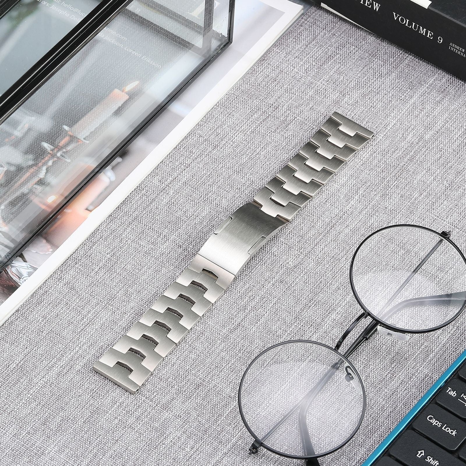 Coros Apex 46mm Gebürstetes Titanarmband (Flache Schnalle) (Silber)