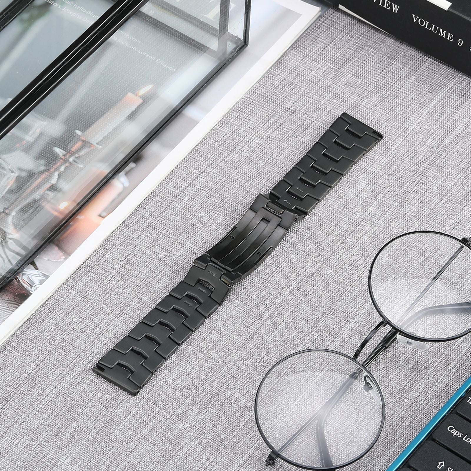 Xiaomi Watch S4 Geburstetes Titanarmband (Flache Schnalle) (Schwarz)