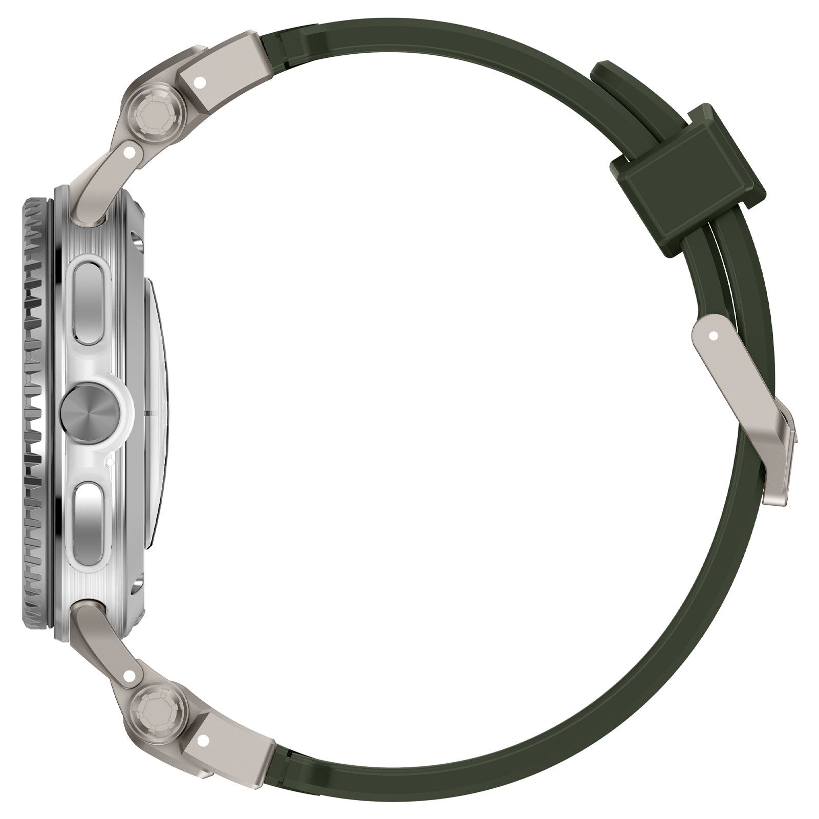 Samsung Galaxy Watch 8 - 44mm 'Explorer' Silikonarmband (Grün mit Titan)