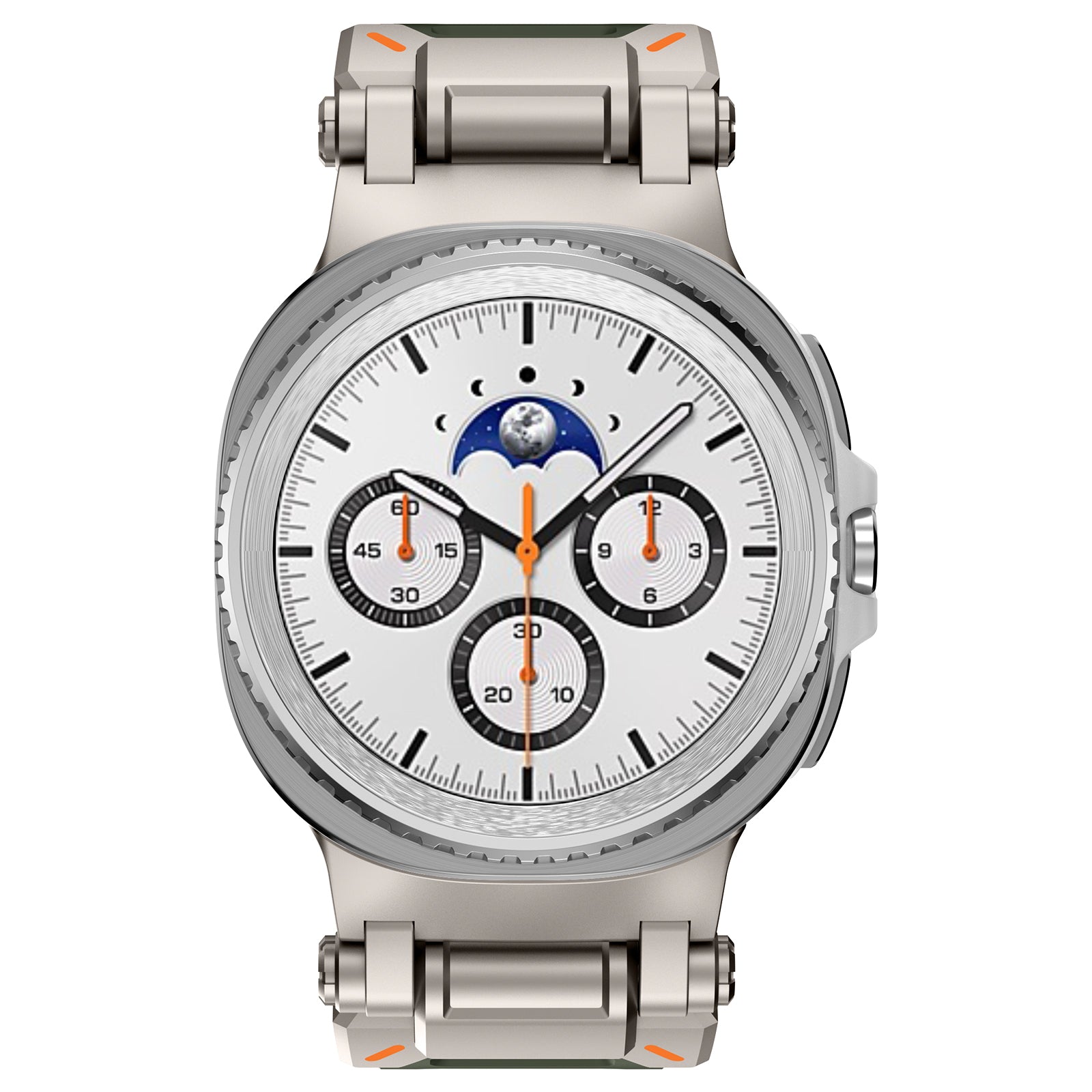 Samsung Galaxy Watch 8 - 44mm 'Explorer' Silikonarmband (Grün mit Titan)