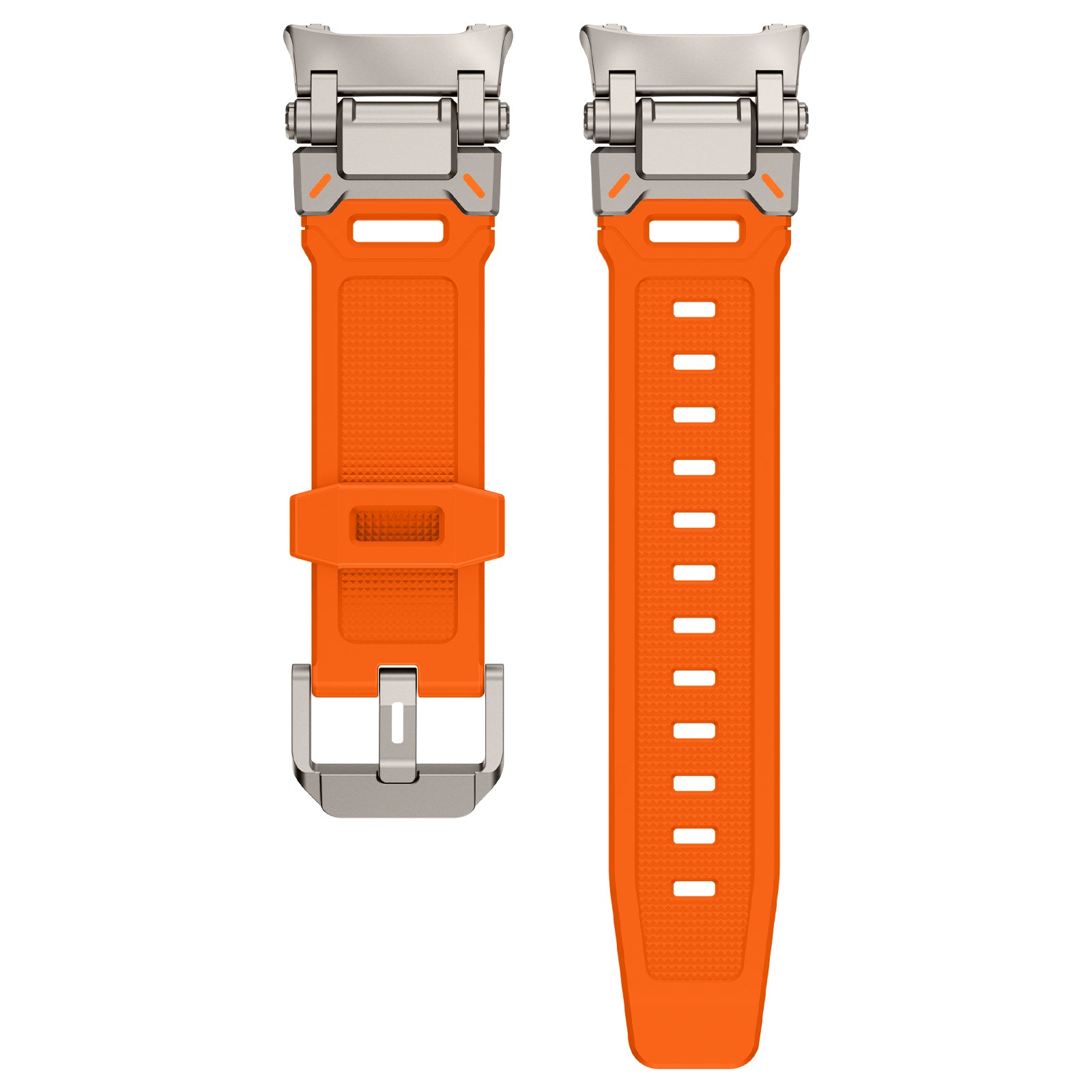 Samsung Galaxy Watch 8 - 40mm 'Explorer' Silicone Strap (Orange with Titanium)