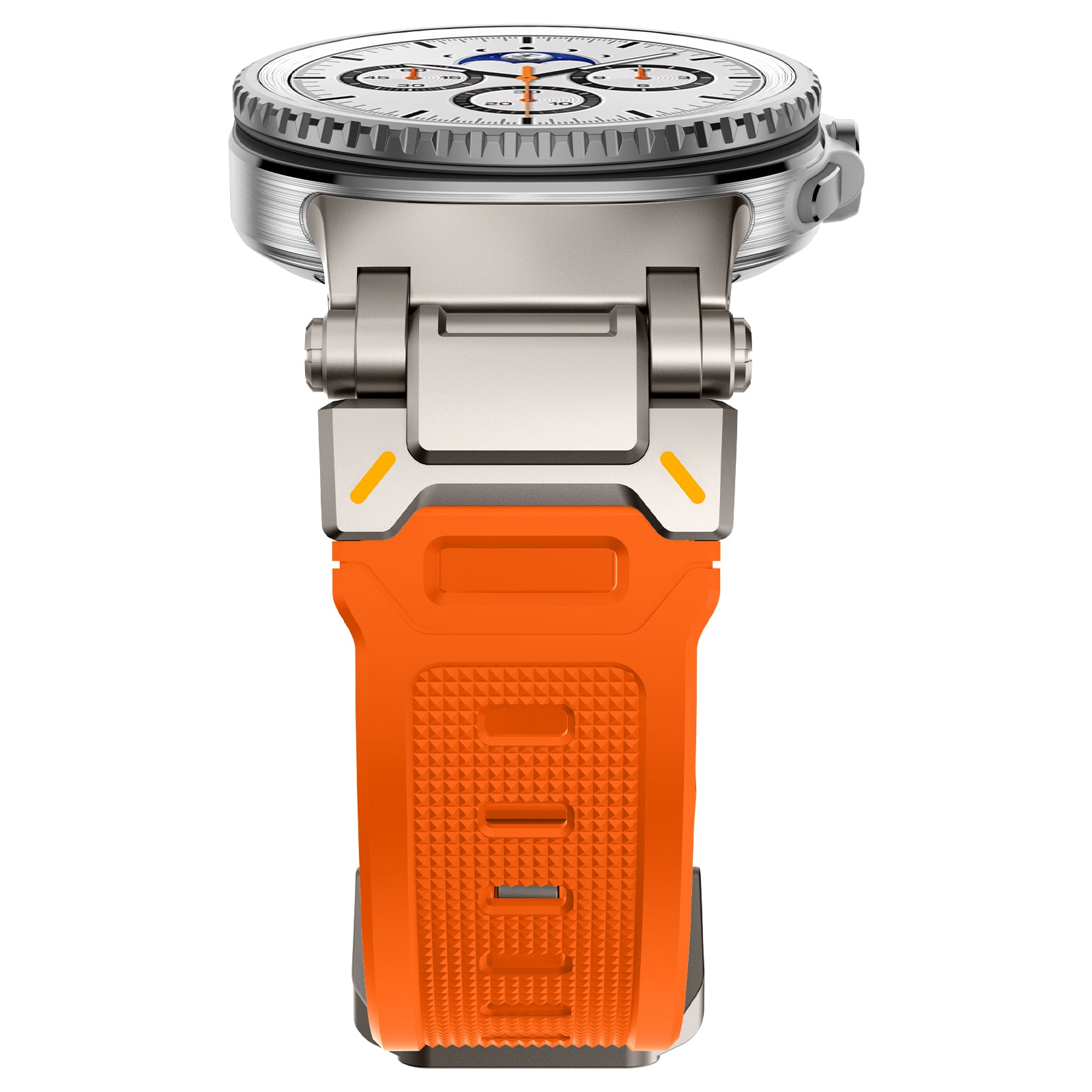 Samsung Galaxy Watch 8 - 44mm 'Explorer' Silikonarmband (Orange mit Titan)